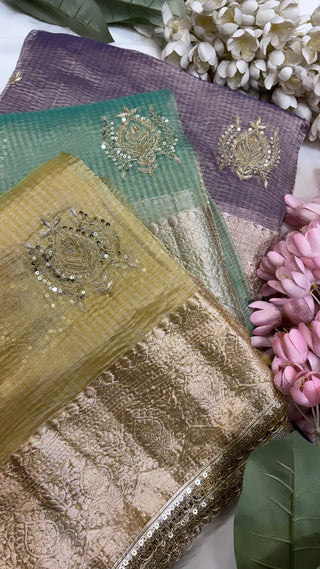 Handwoven Crushed Tissue Silk Sarees