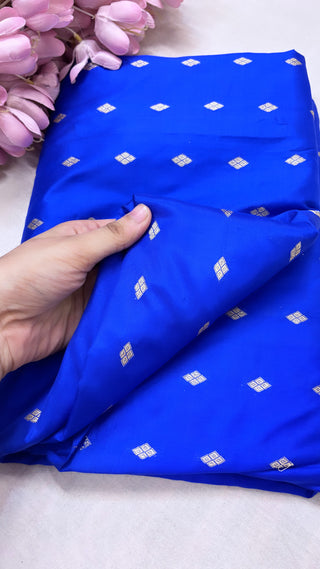 Electric blue katan silk fabric