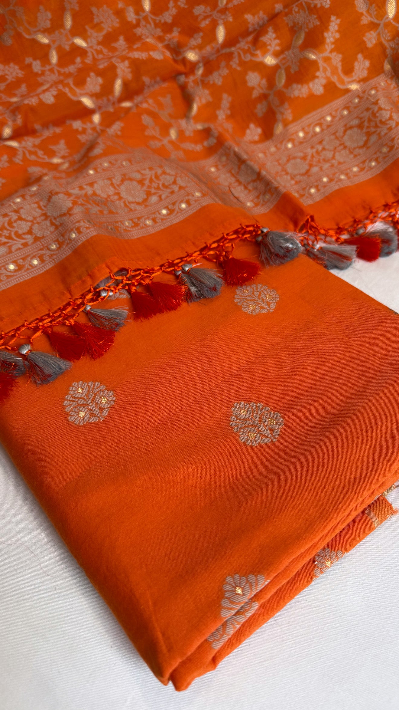 Banarasi cotton resham meenakari suit set