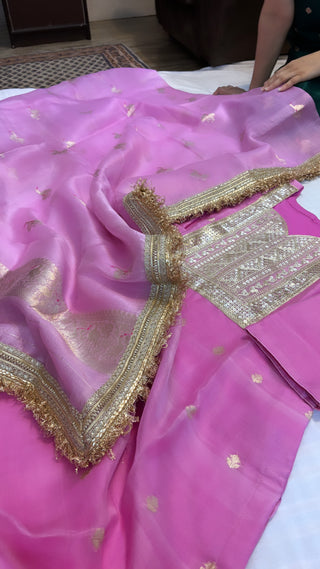 Baby pink heeramandi suit set