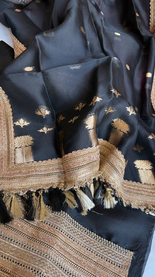 Black kora silk gotapatti kadhwa suit set