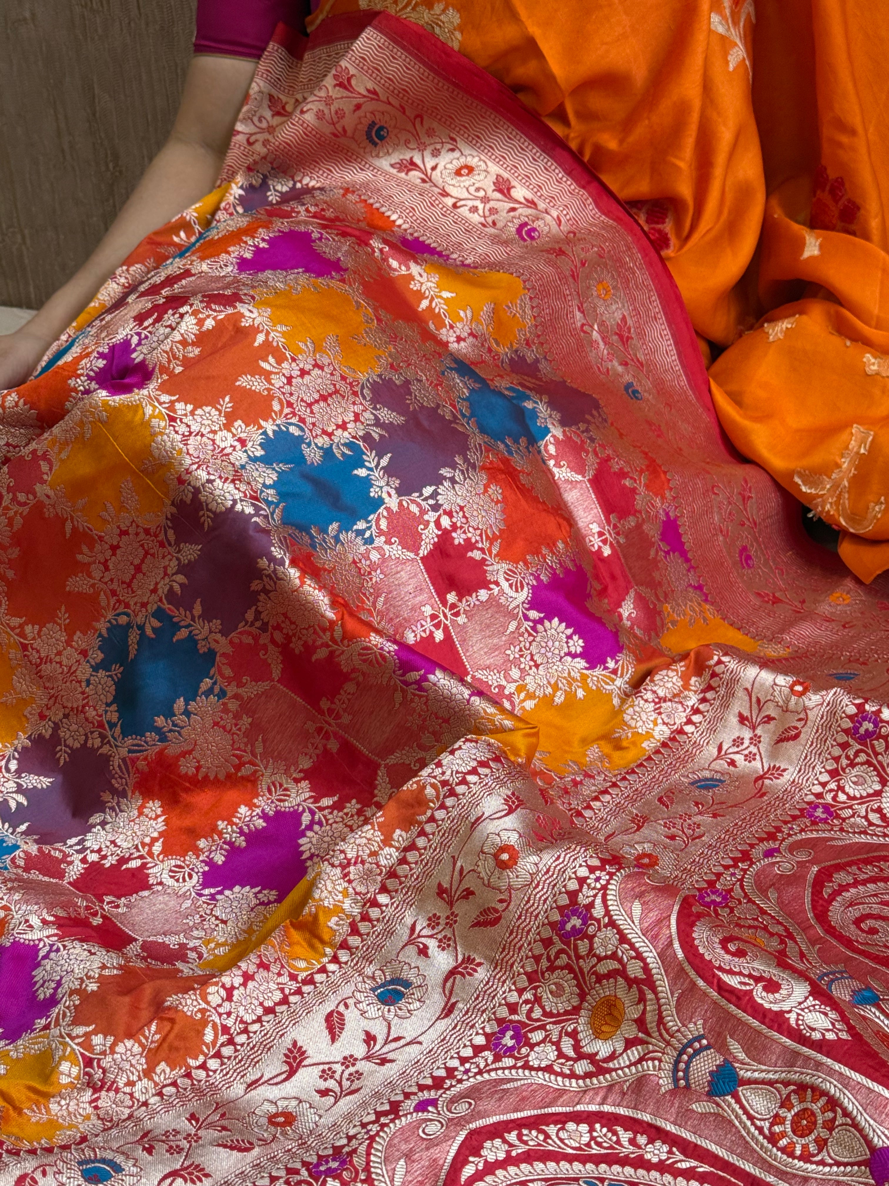 Banarasi traditional katan silk kadhwa rangkaat weaving heritage saree