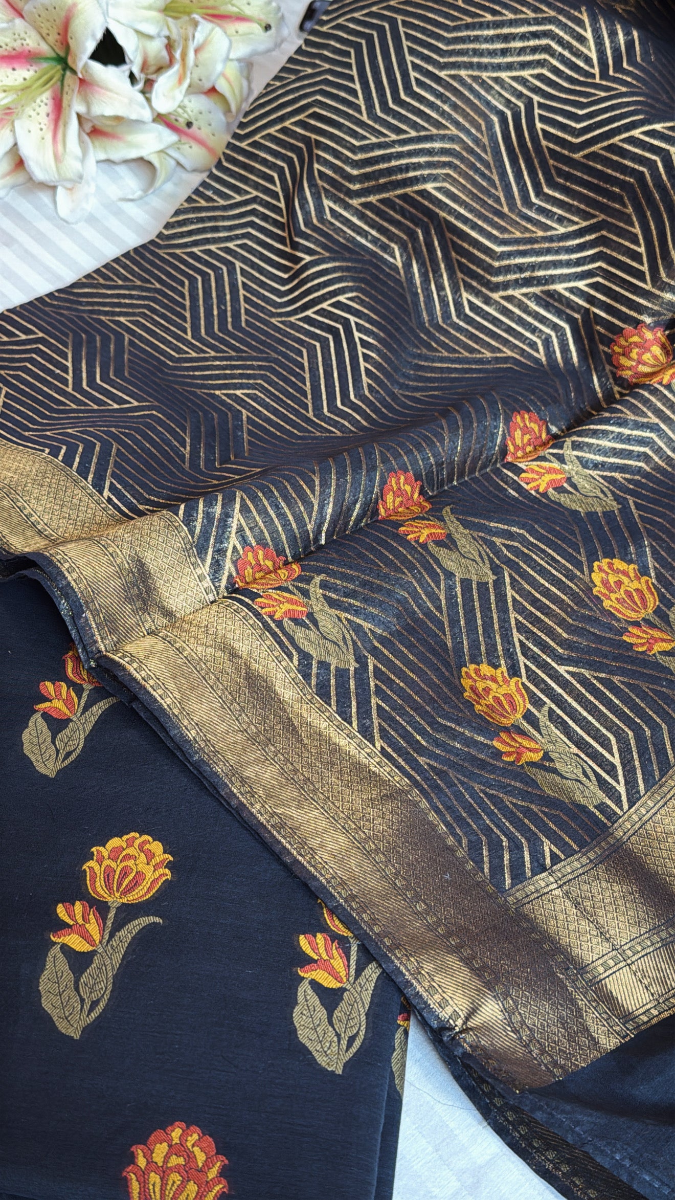 Banarasi cotton silk meenakari kadhwa suit set