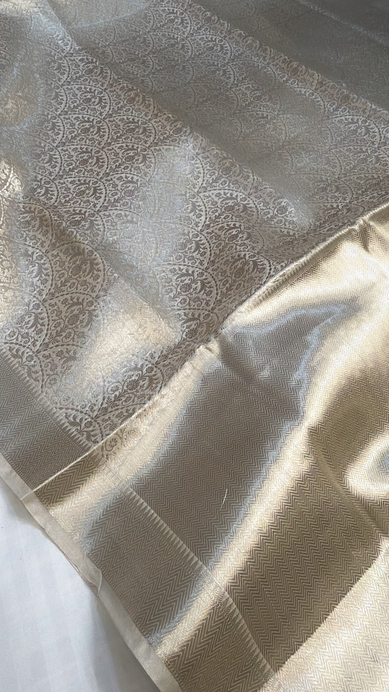 Liquid gold water zari tissue brocade kadhwa saree