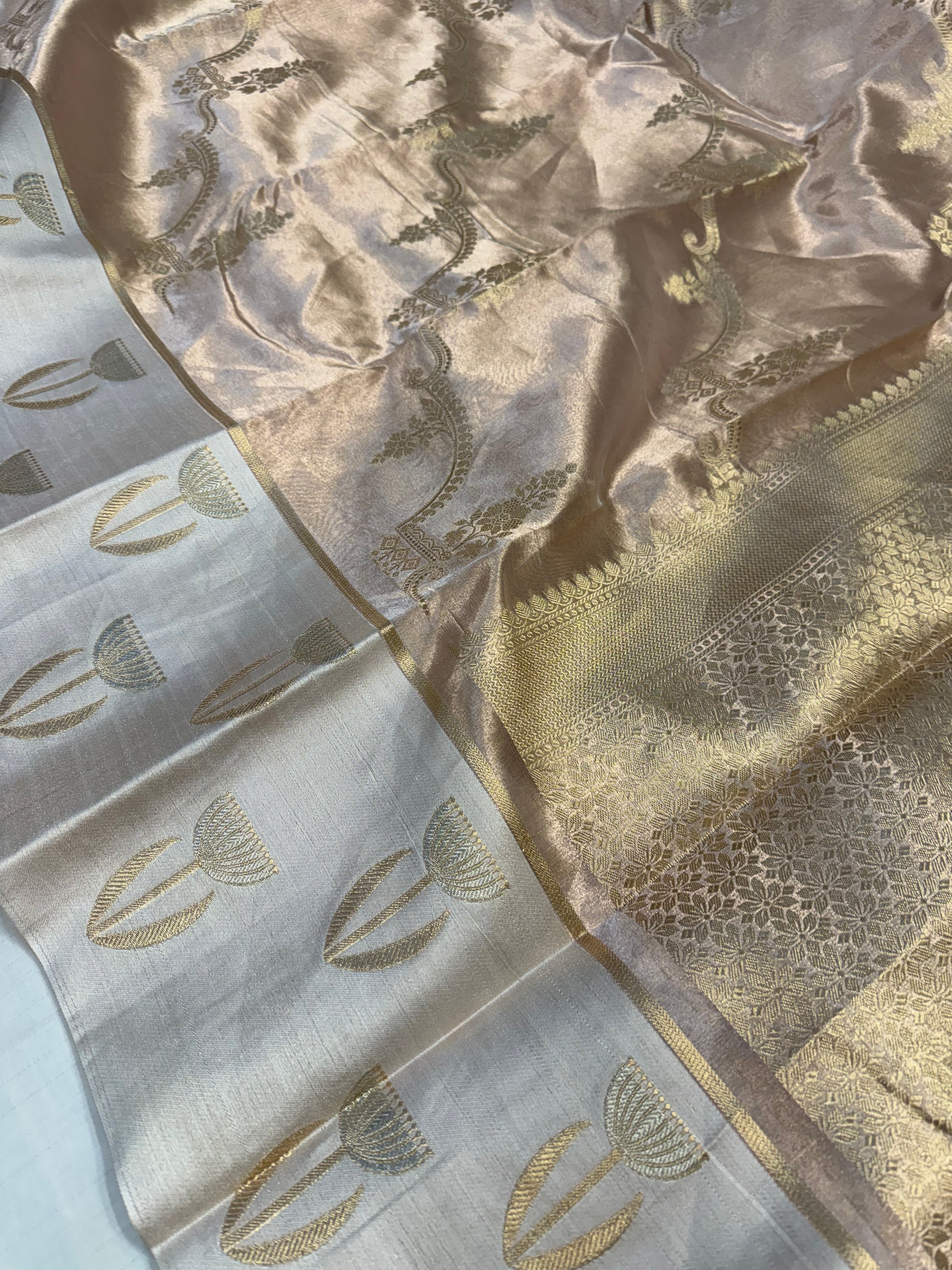 Kanjivaram tissue paithani border kadhwa sona rupa saree