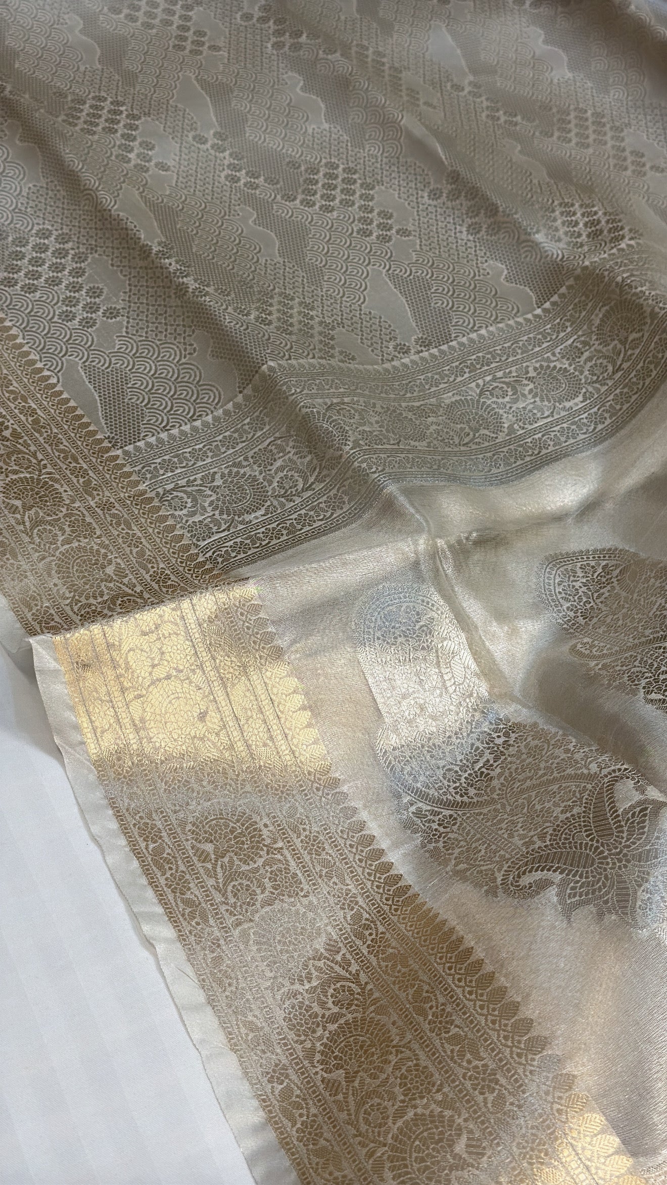 Liquid gold water zari tissue brocade kadhwa saree