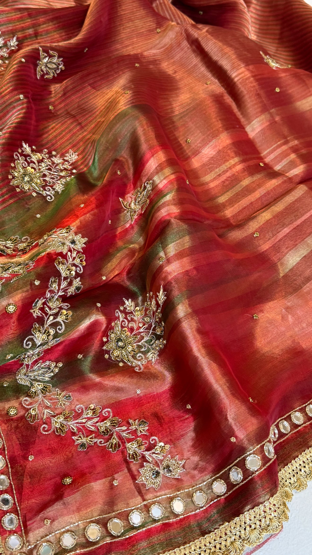 Hathi , ghoda aur palki wali saree - Husn tissue silk hand embroidered kadhwa saree