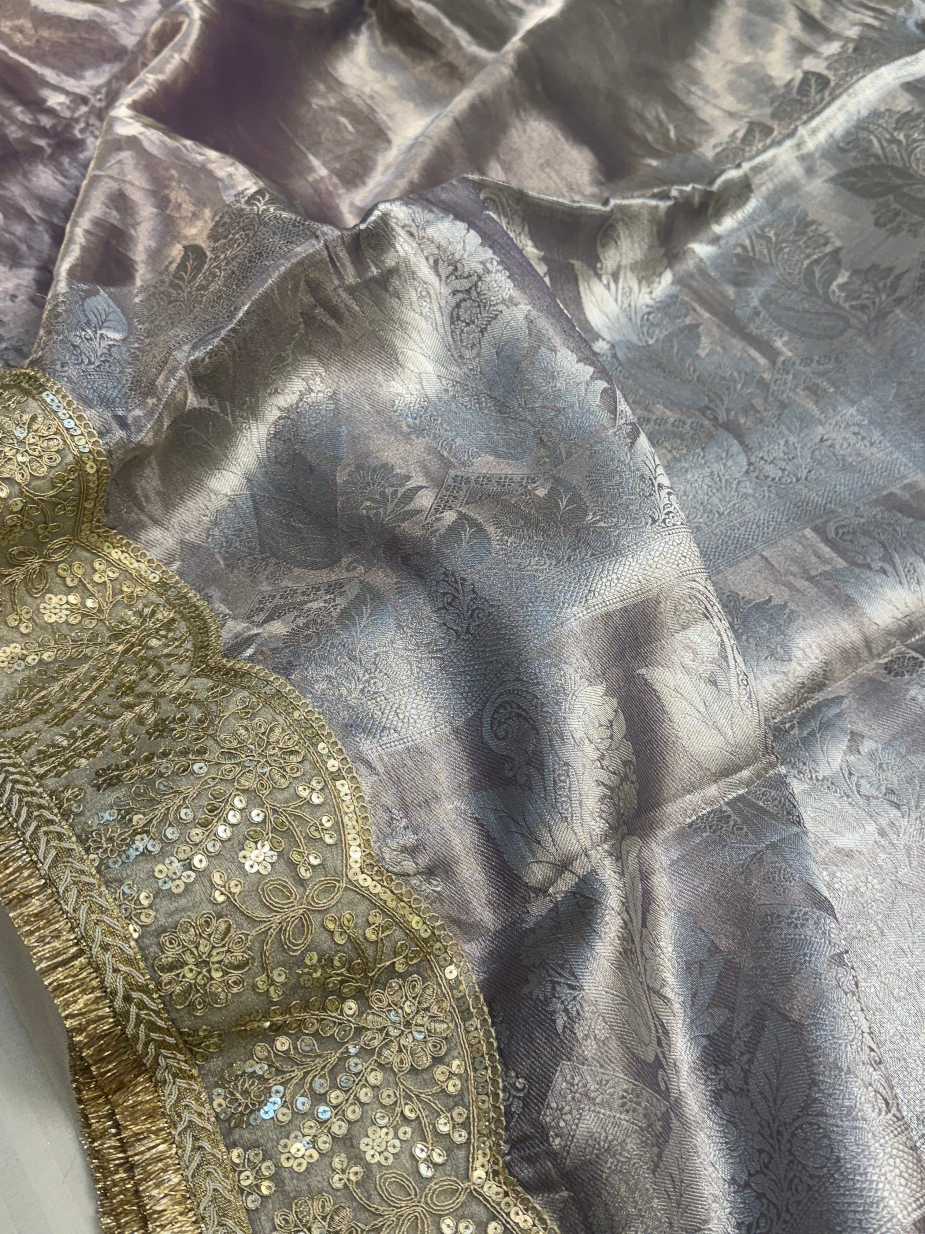 Maharani rang birangi tissue silk shaded multicoloured kadhwa saree