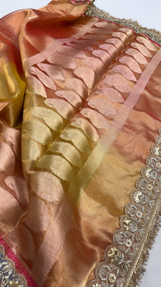 Maharani rang-birangi multicolour shaded tissue silk saree