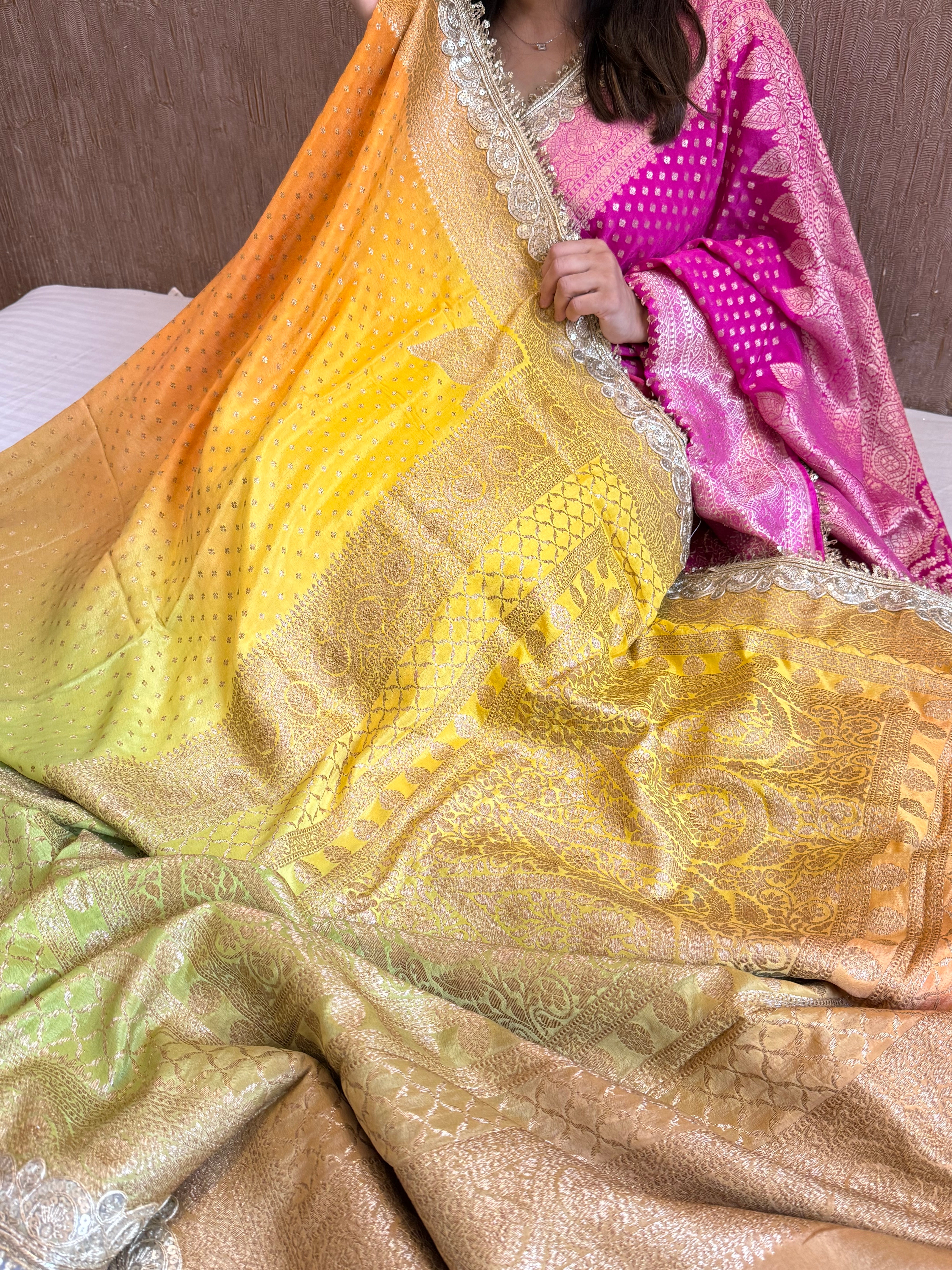 Paro banarasi chiffon gorgette kadhwa buti saree