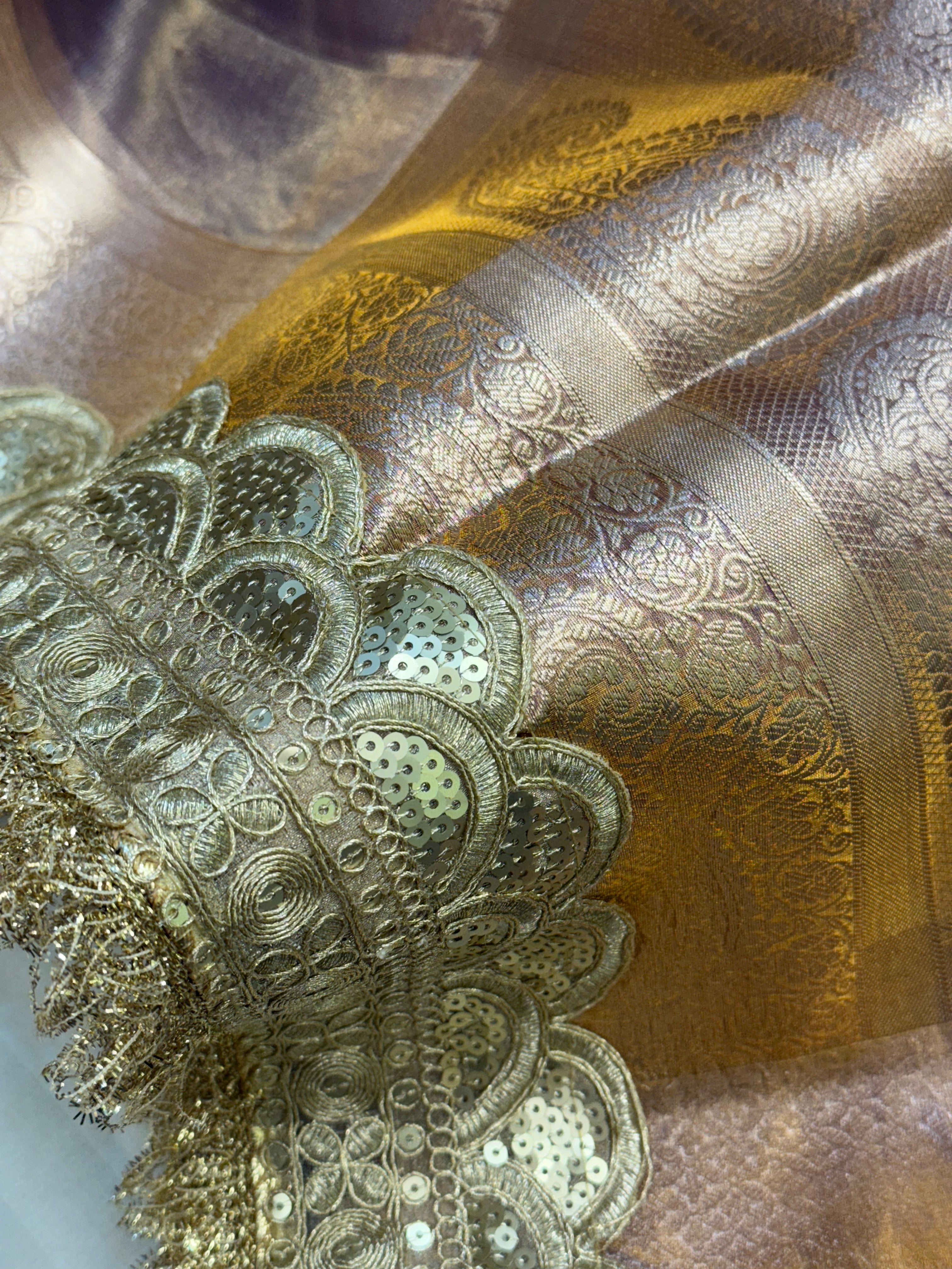 Maharani rang birangi tissue silk shaded multicoloured kadhwa saree