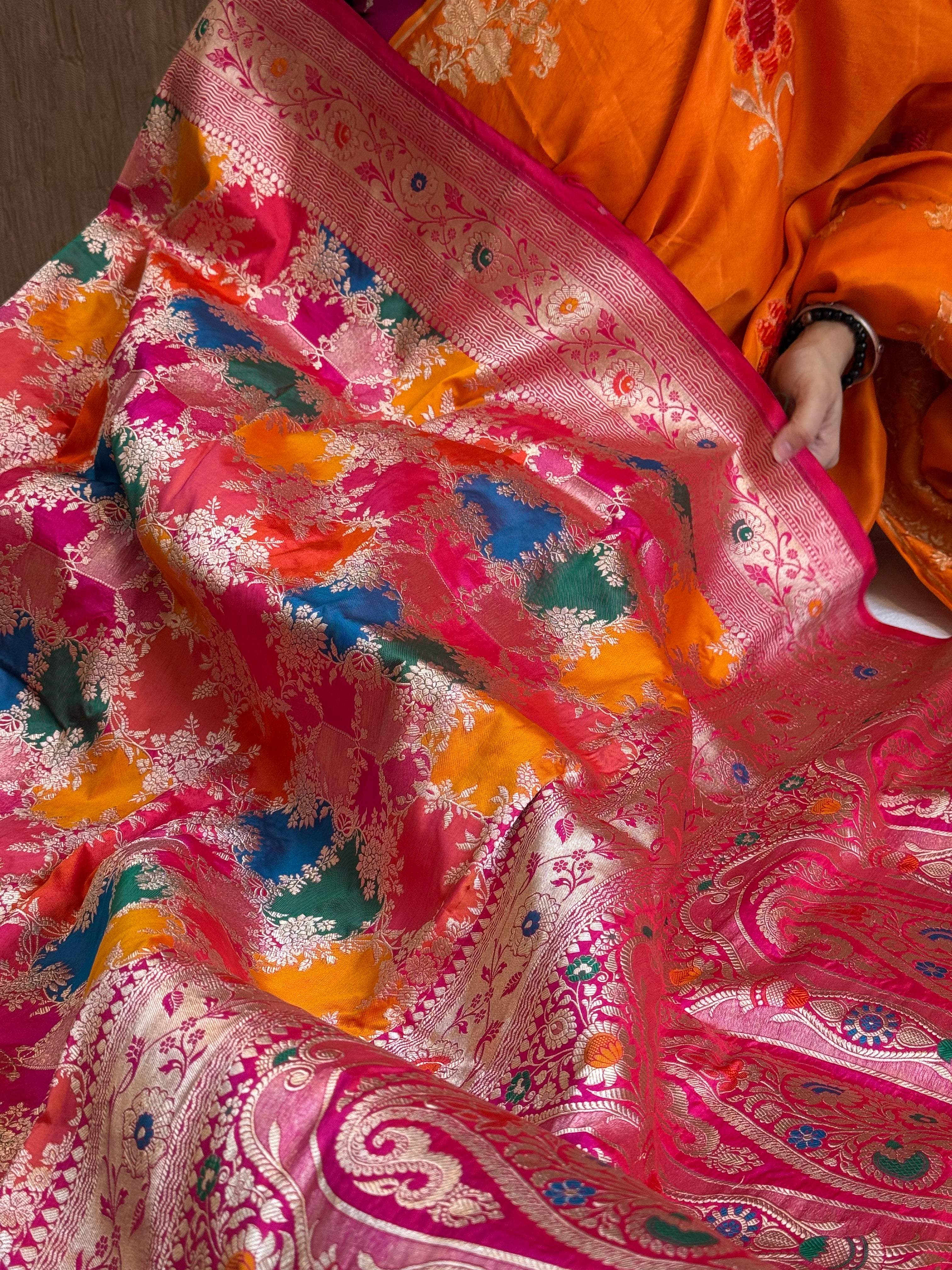 Banarasi traditional katan silk kadhwa rangkaat weaving heritage saree
