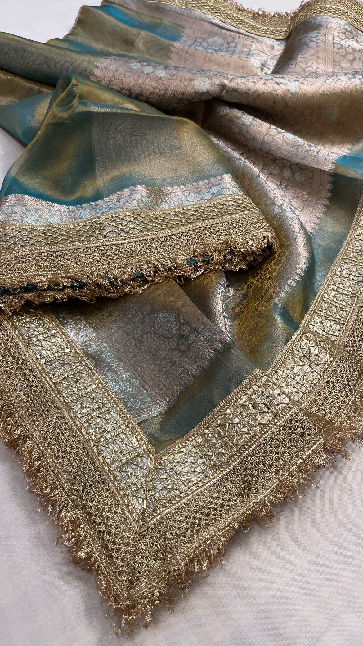 Maharani water blue tissue silk saree