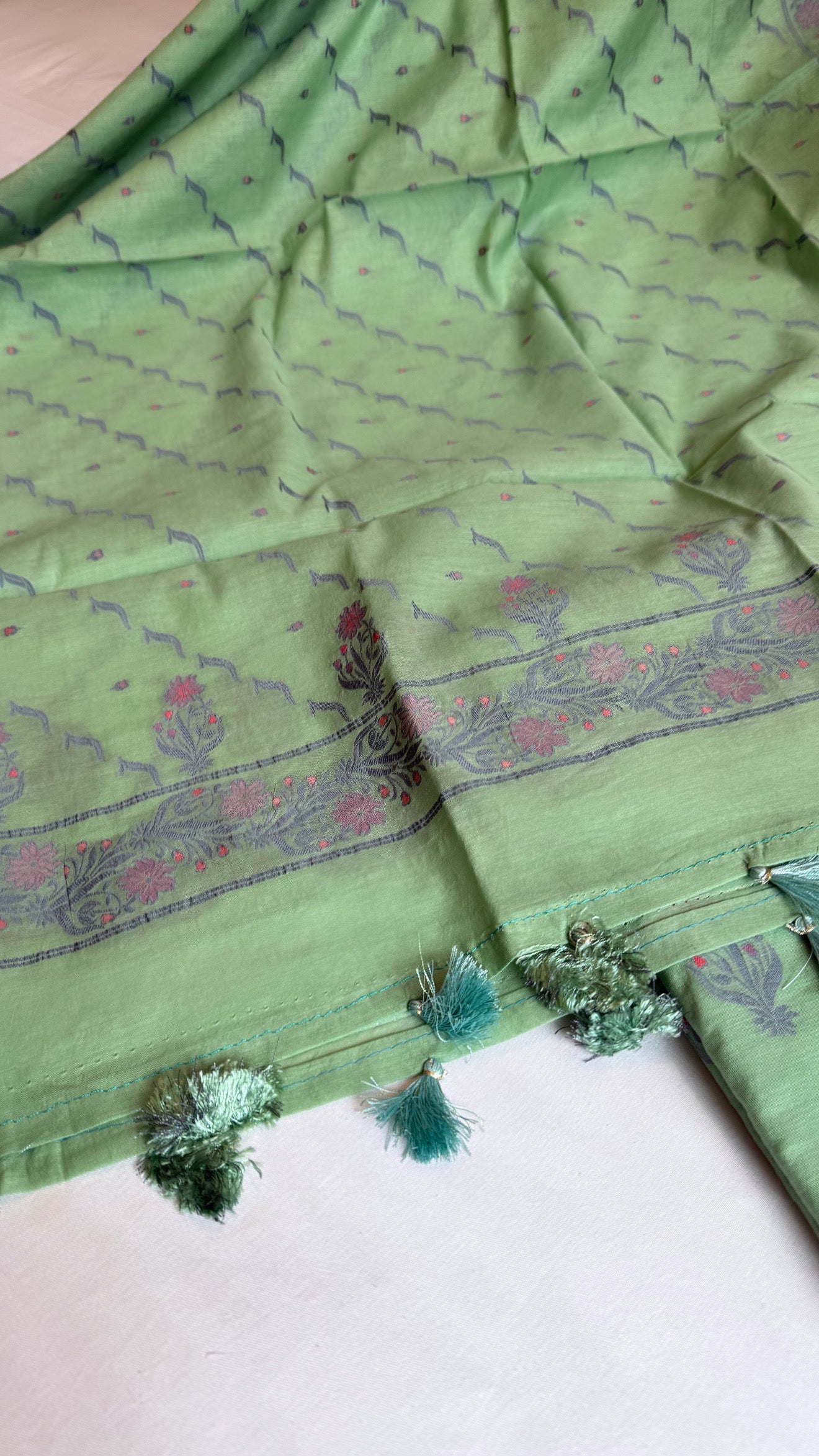 Banarasi cotton resham meenakari suit set