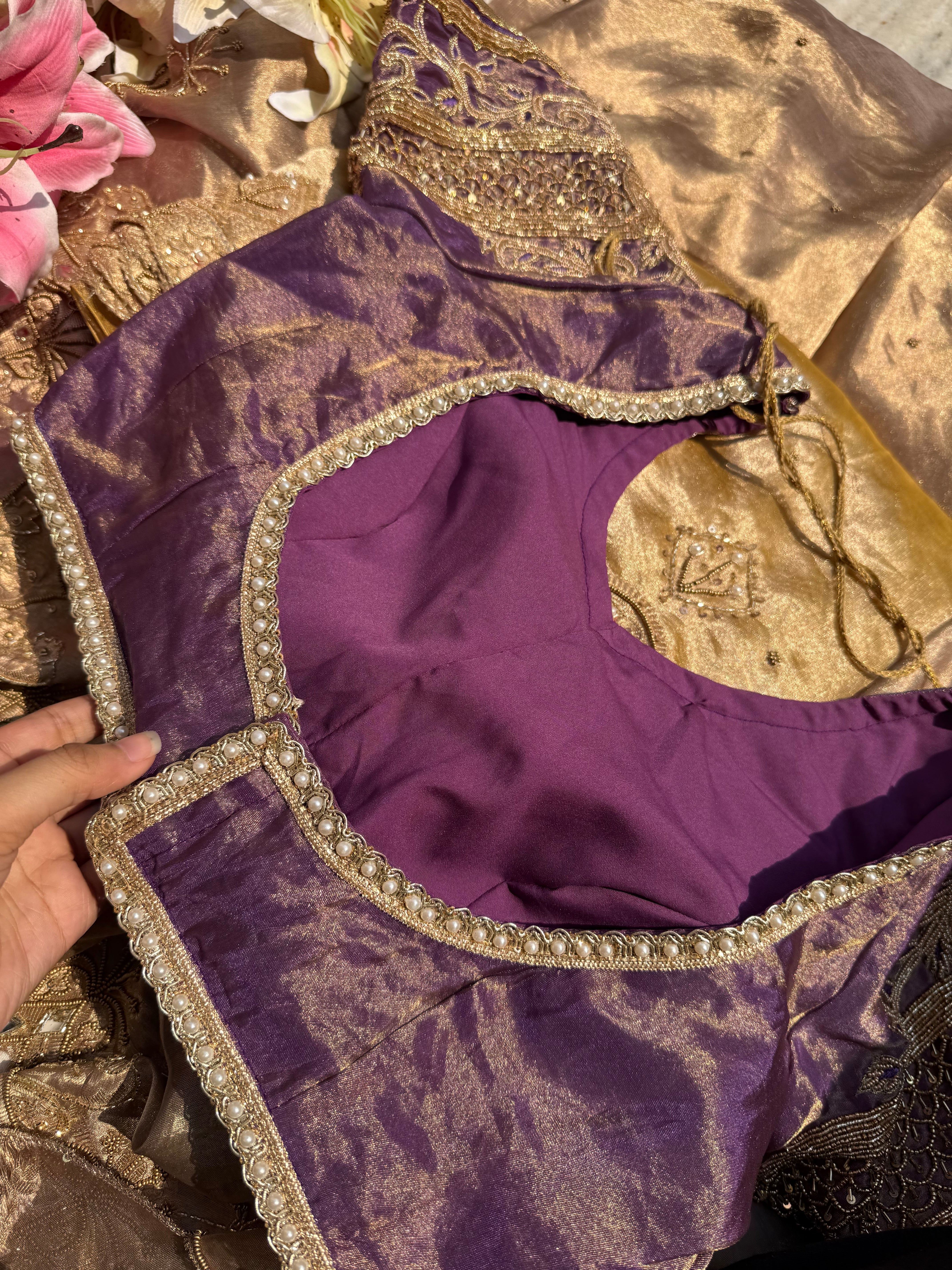 Purple free size blouse piece