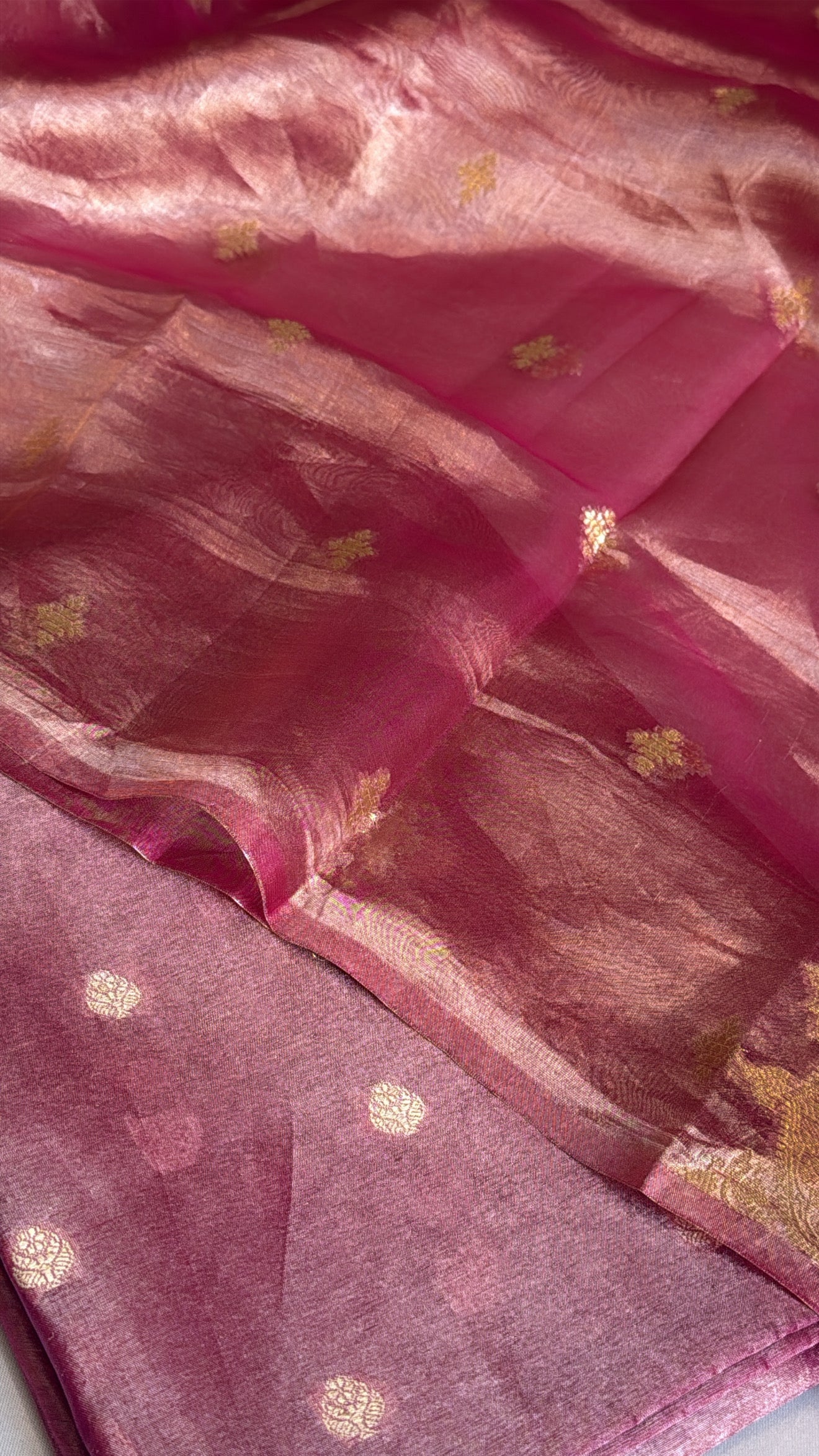 Vivah edit - Cranberry pink tissue silk kadhwa buti suit sets