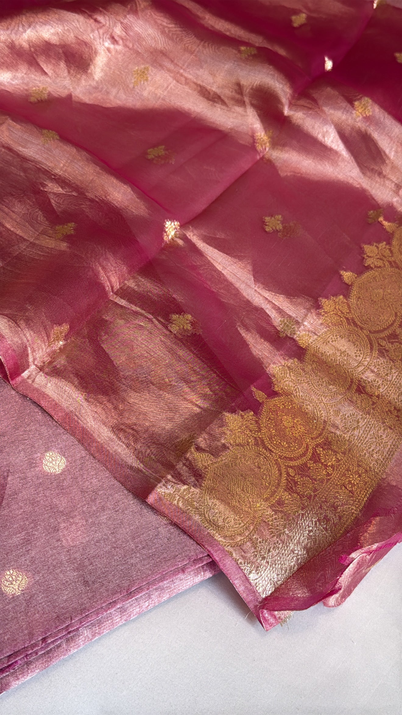 Vivah edit - Cranberry pink tissue silk kadhwa buti suit sets