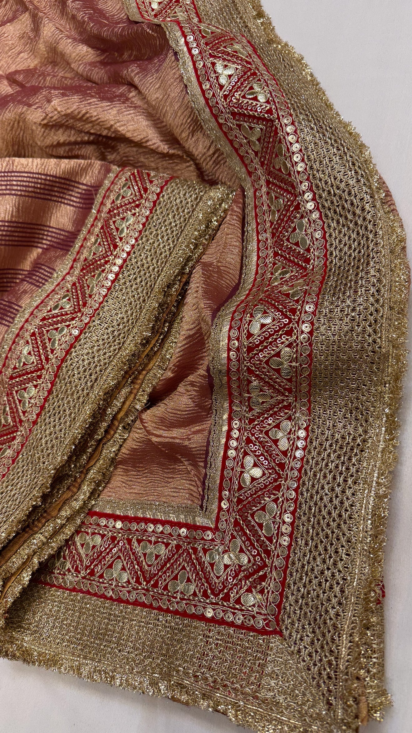 Moonga crushed tissue silk plum shade saree