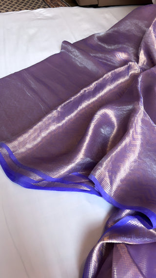 Royal purple tissue silk brocade kadhwa saree