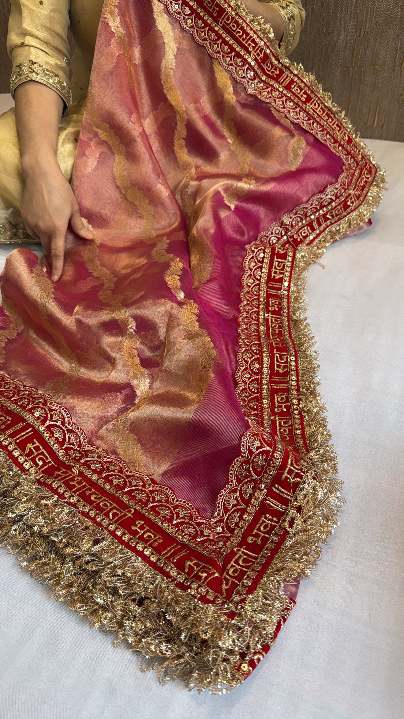 Maharani rani pink tissue silk duppata
