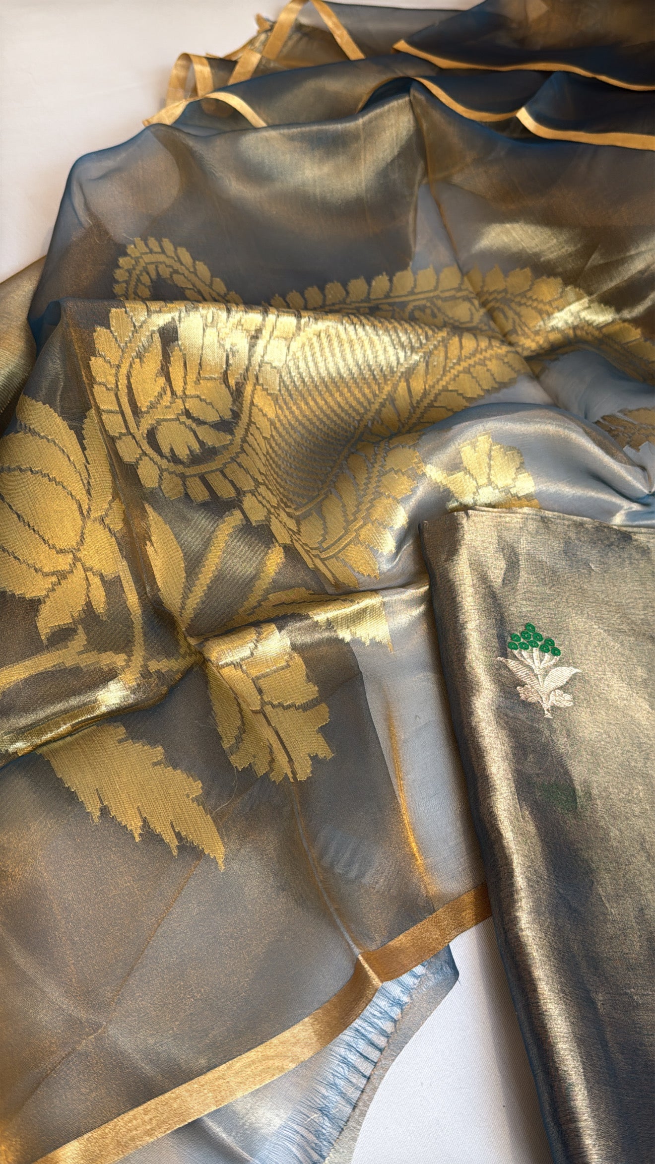 Vivah edit - Persian blue kanjivaram tissue silk meenakari suit sets