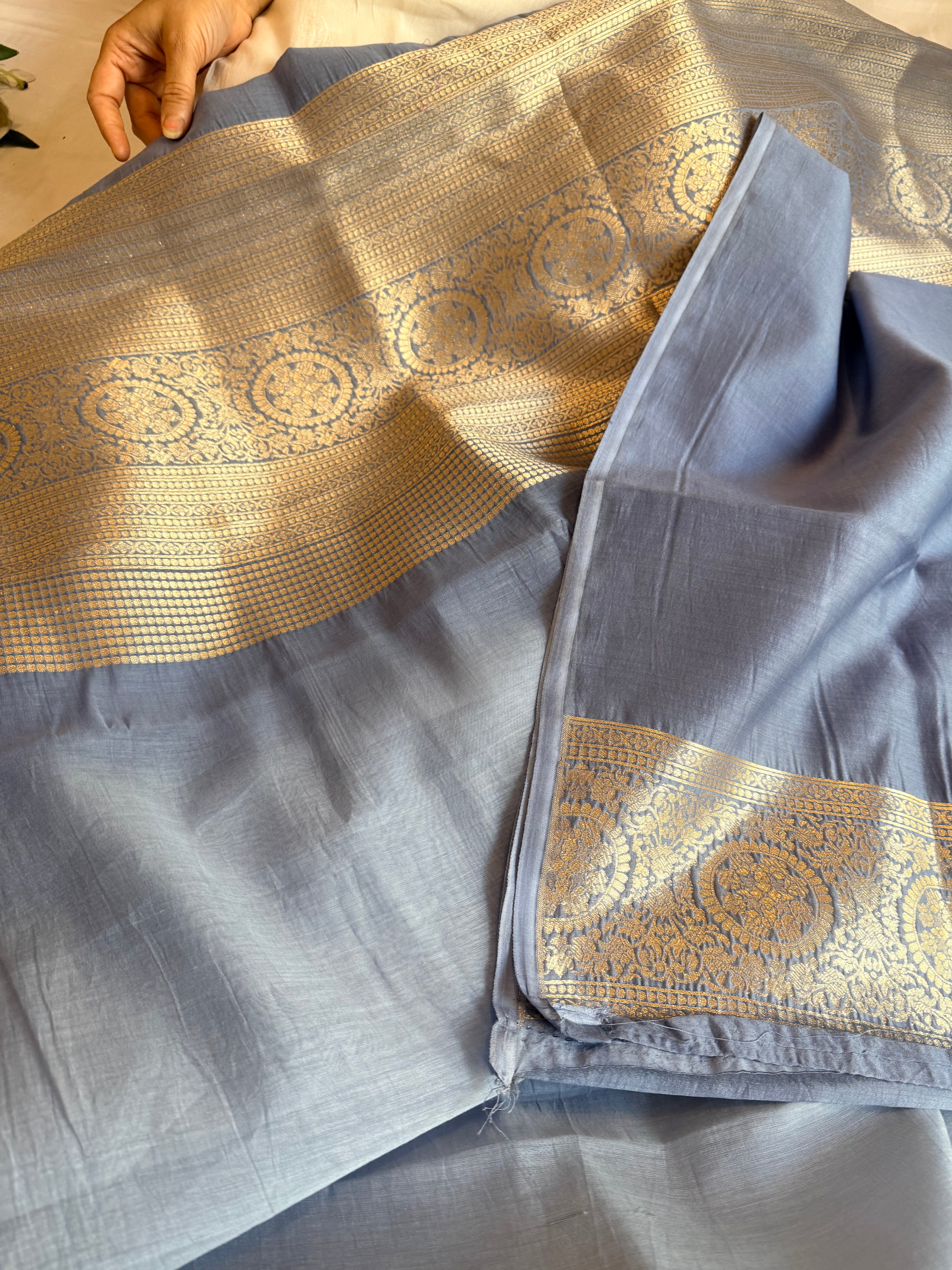 Mul cotton brocade banarasi kurta and bottom banarasi weaving co-ord set