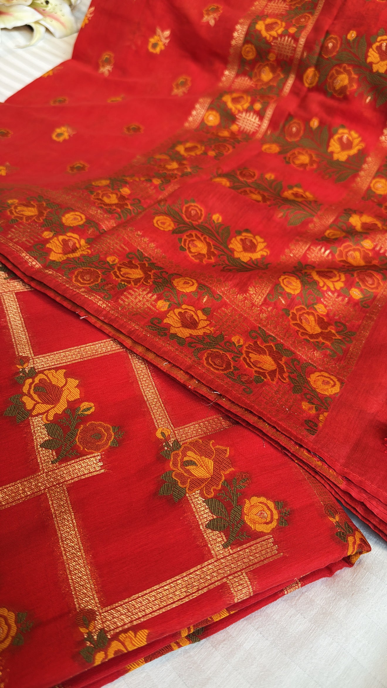 Banarasi cotton silk kadhwa meenakari suit set