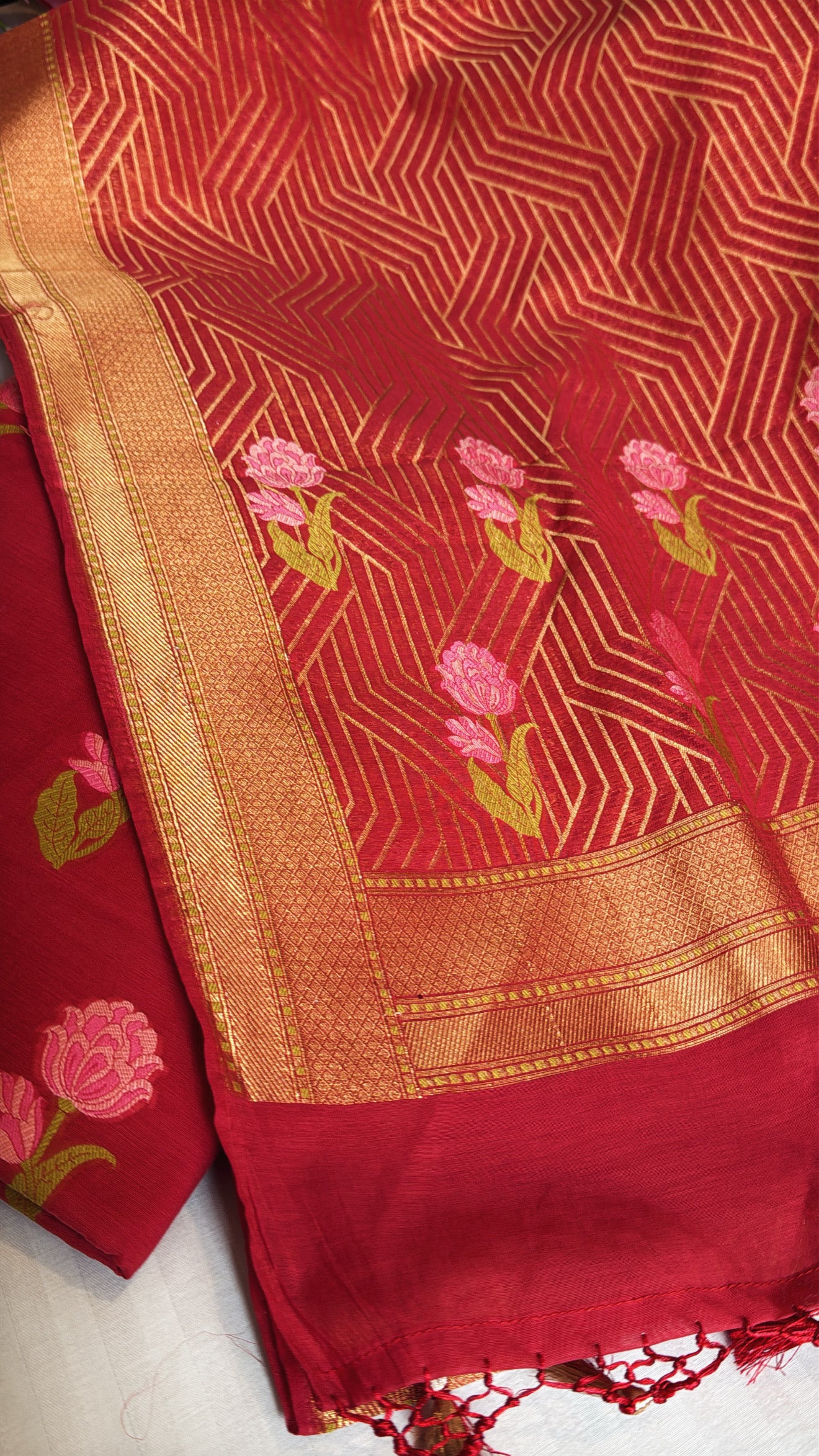Banarasi cotton silk meenakari kadhwa suit set