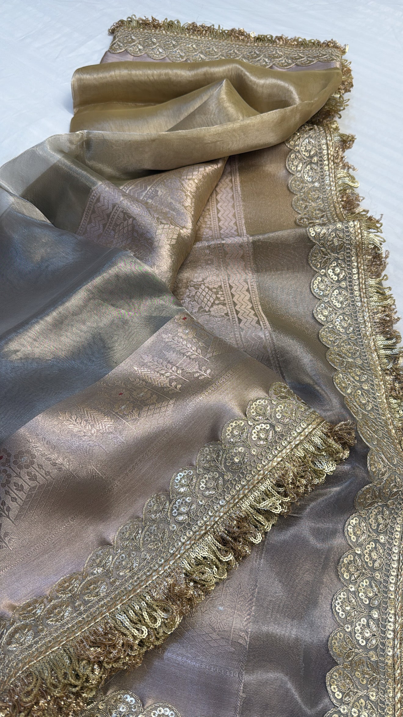 Maharani rang-birangi multicoloured shaded kadhwa tissue silk saree