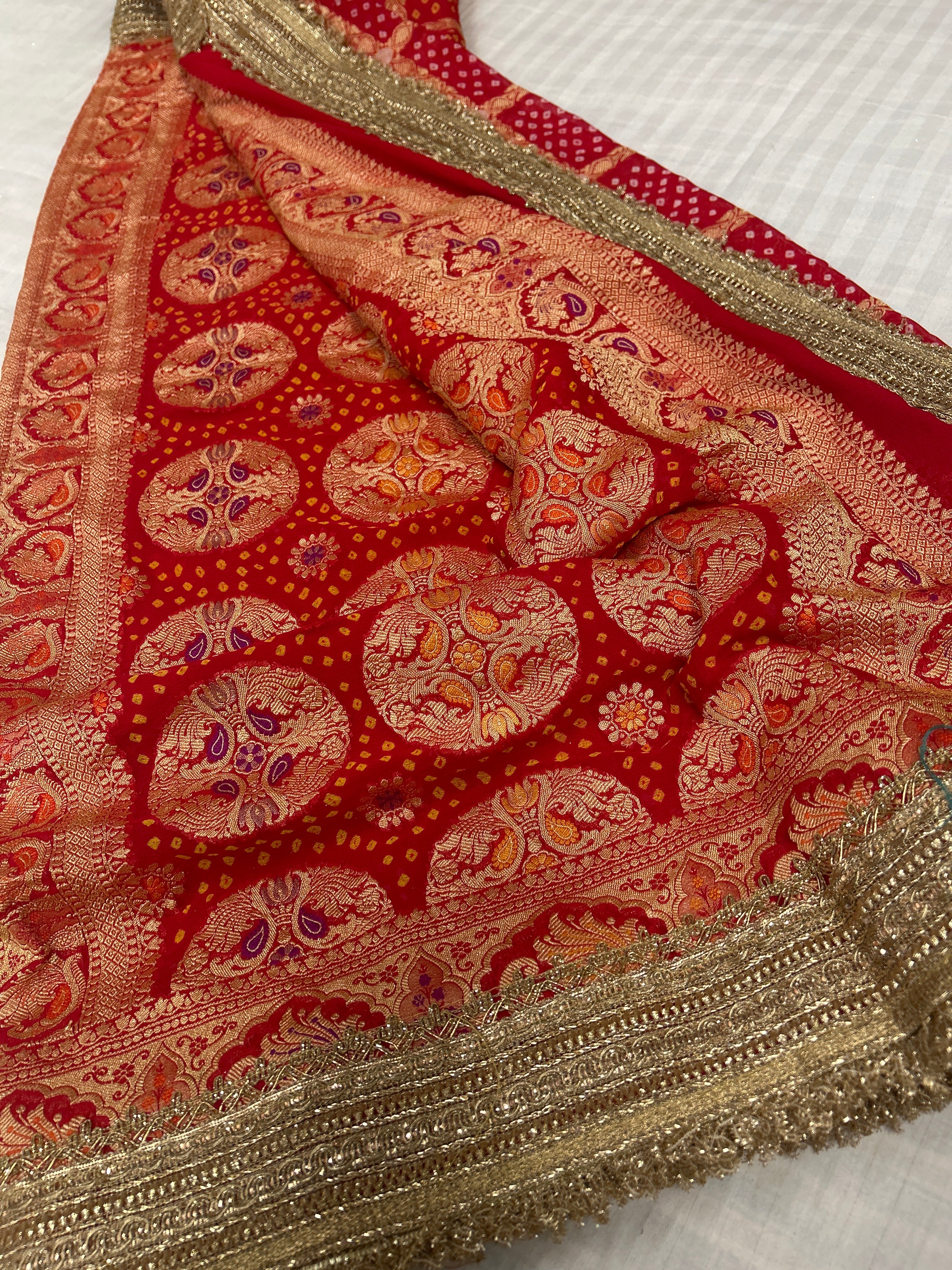 Rai bandhej chokdi design saree