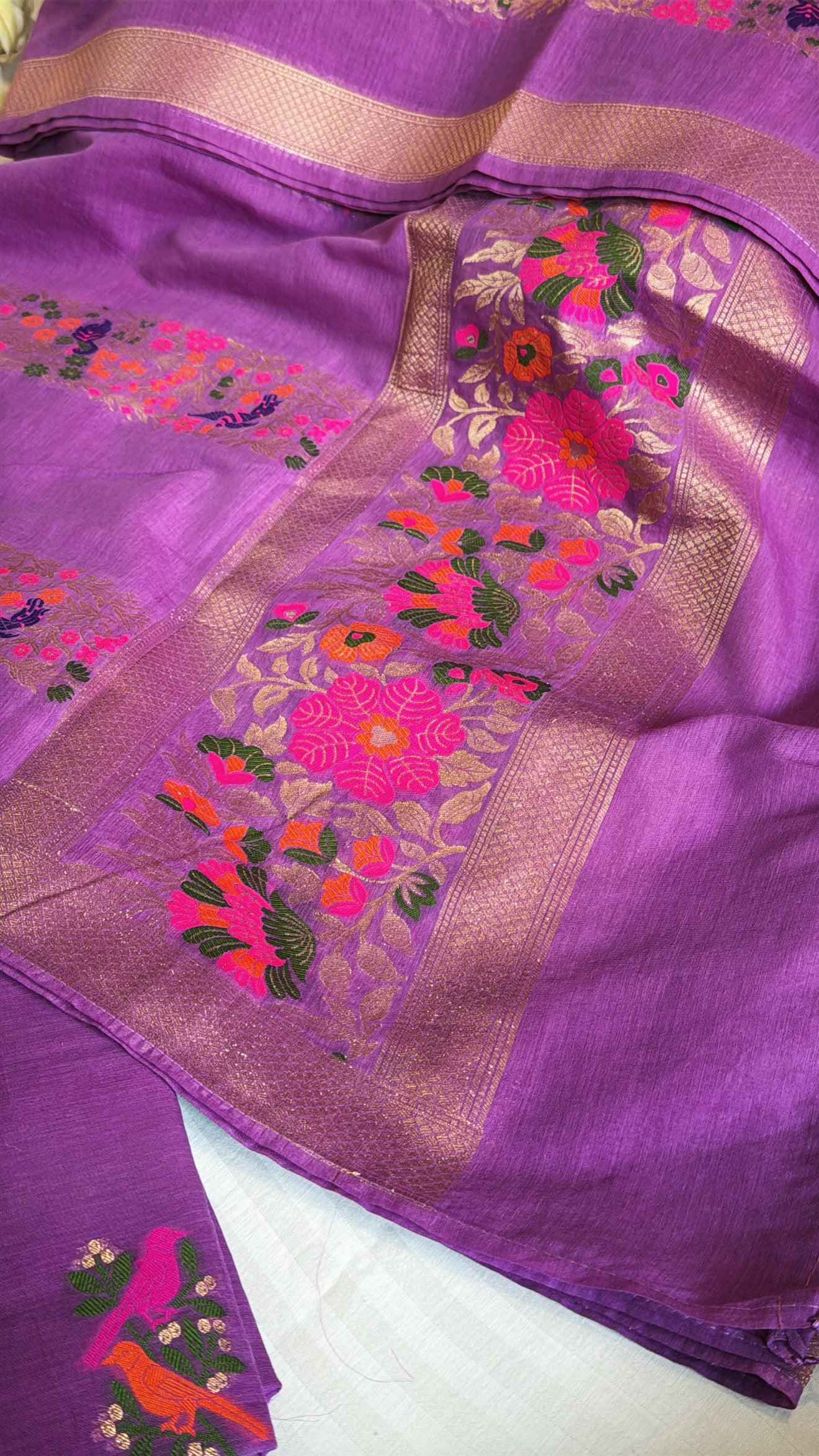 Banarasi cotton silk meenakari kadhwa suit set