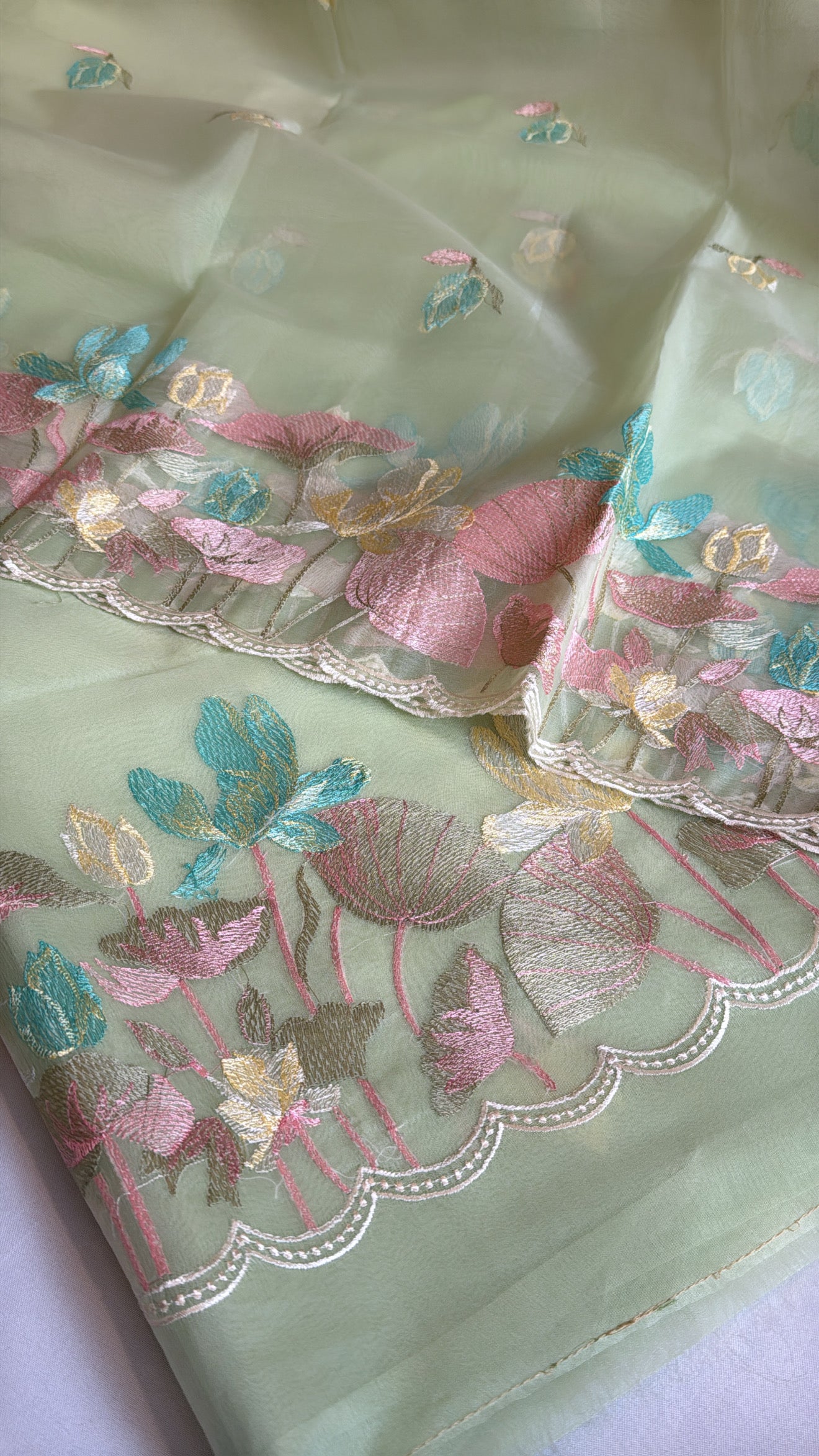 Vivah edit - Mint green meenakari resham kadhwa hand embroidered suit sets