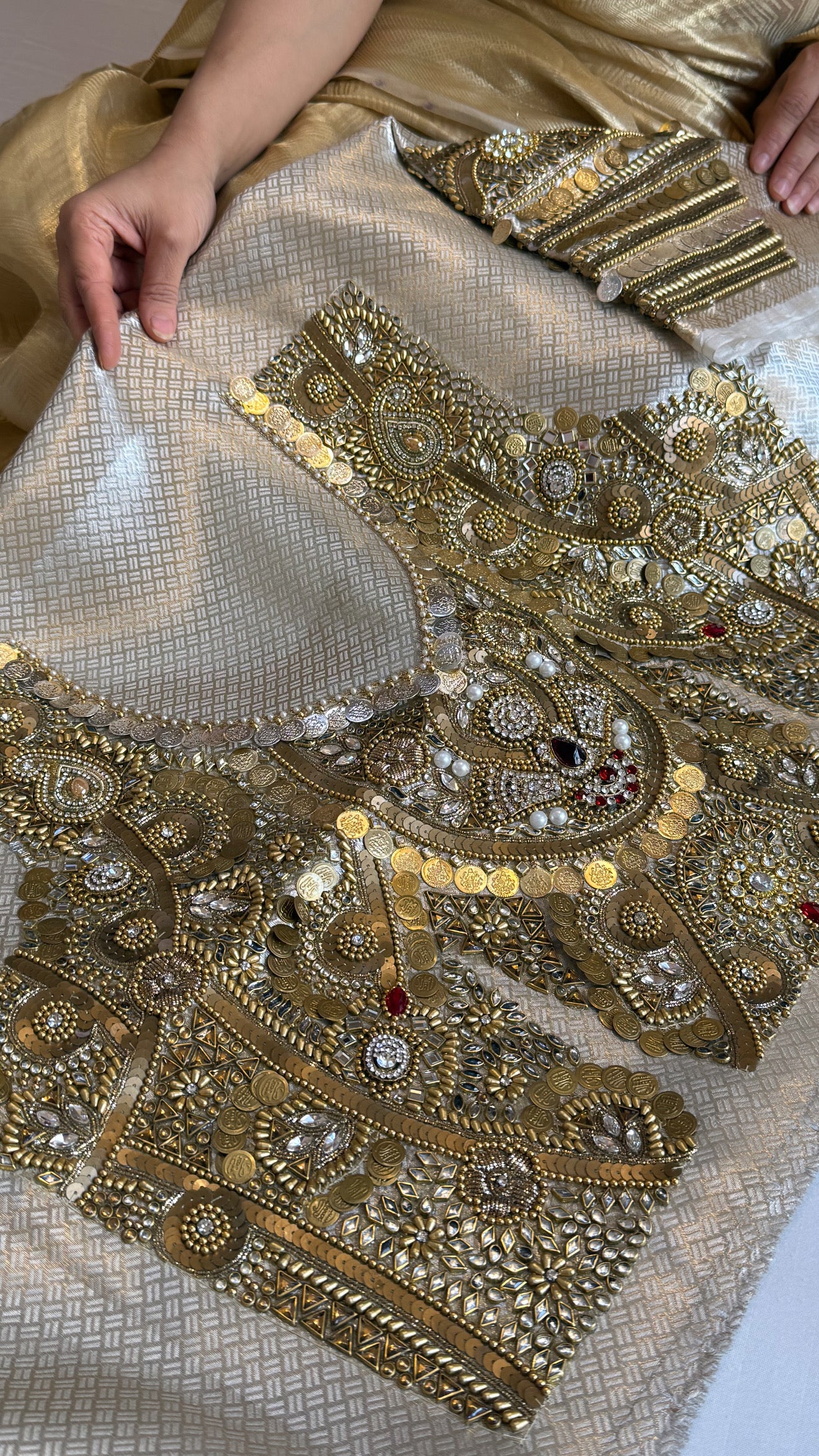 Add JADAU embellishment hand embroidered blouse