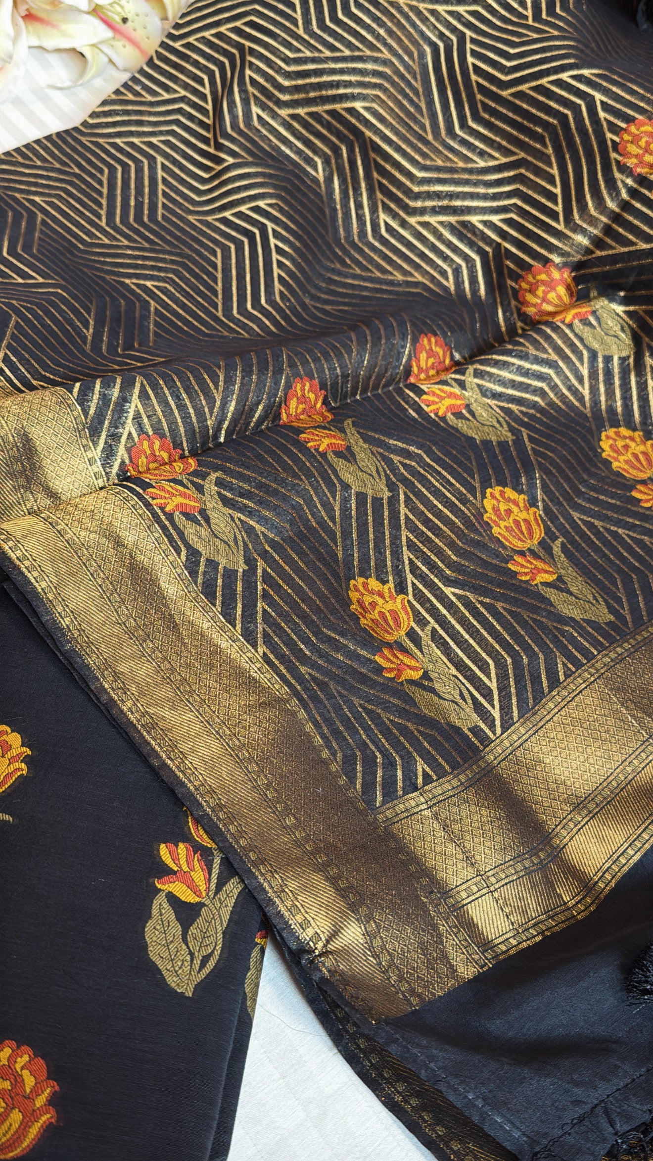 Banarasi cotton silk meenakari kadhwa suit set