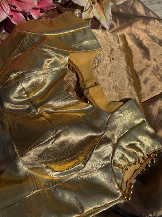 Golden lampi gota free size blouse piece