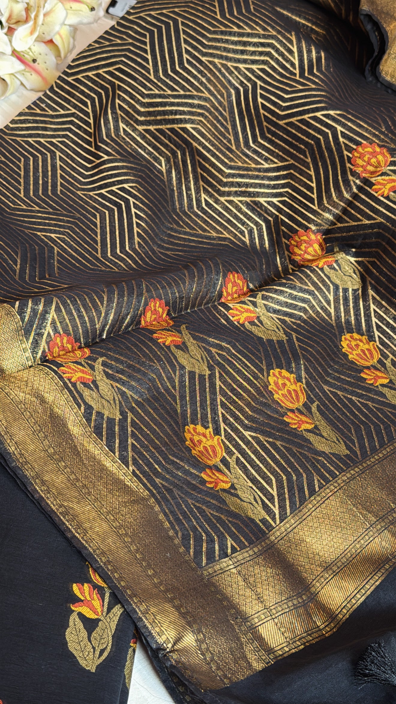 Banarasi cotton silk meenakari kadhwa suit set