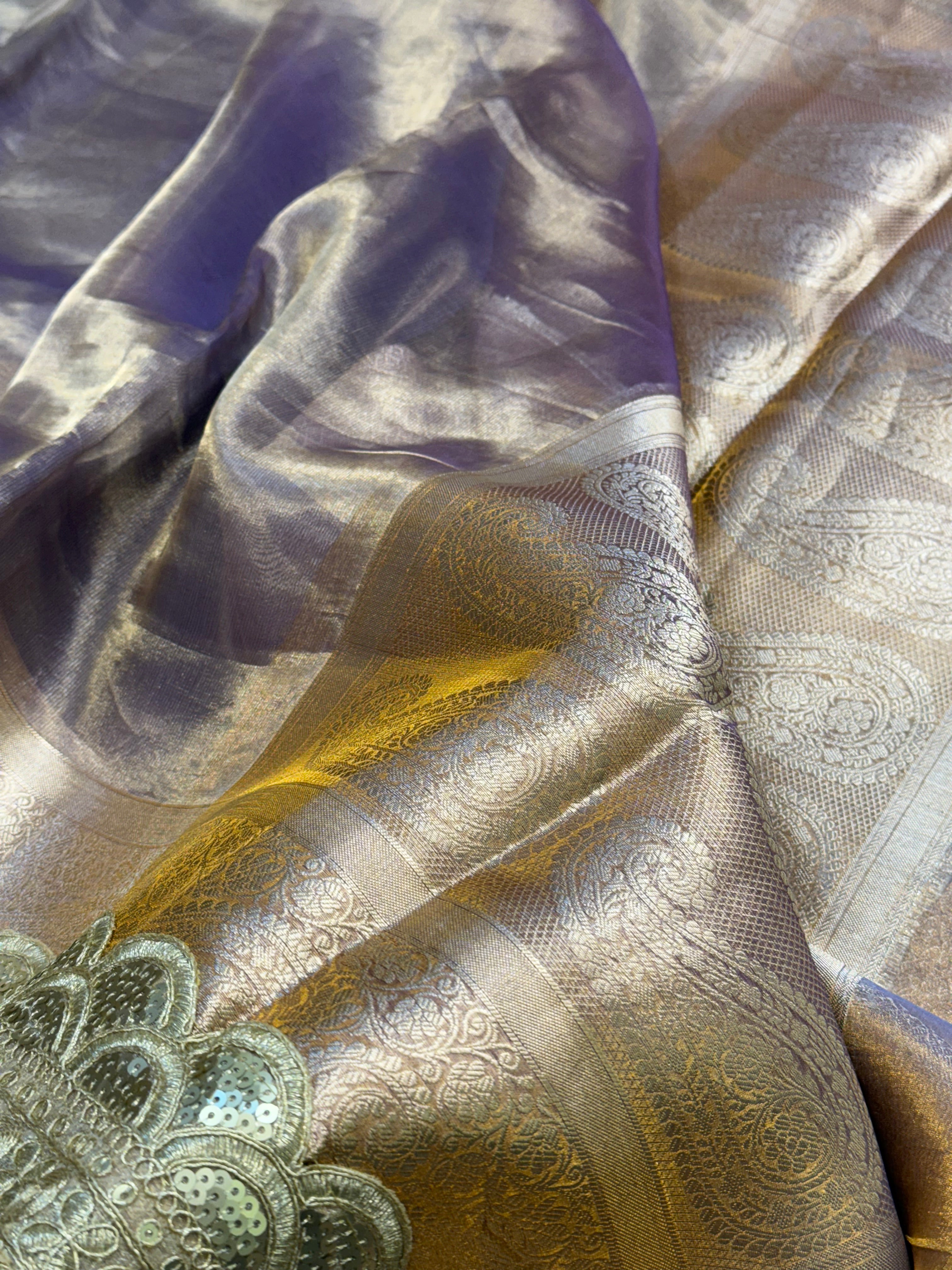 Maharani rang birangi tissue silk shaded multicoloured kadhwa saree