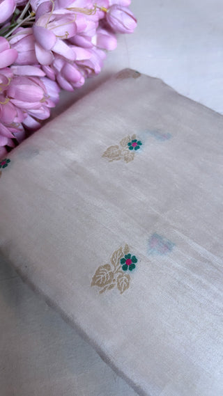 Moonga silk dyeable kadhwa meenedar fabric