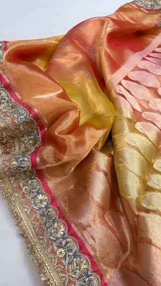 Maharani rang-birangi multicolour shaded tissue silk saree