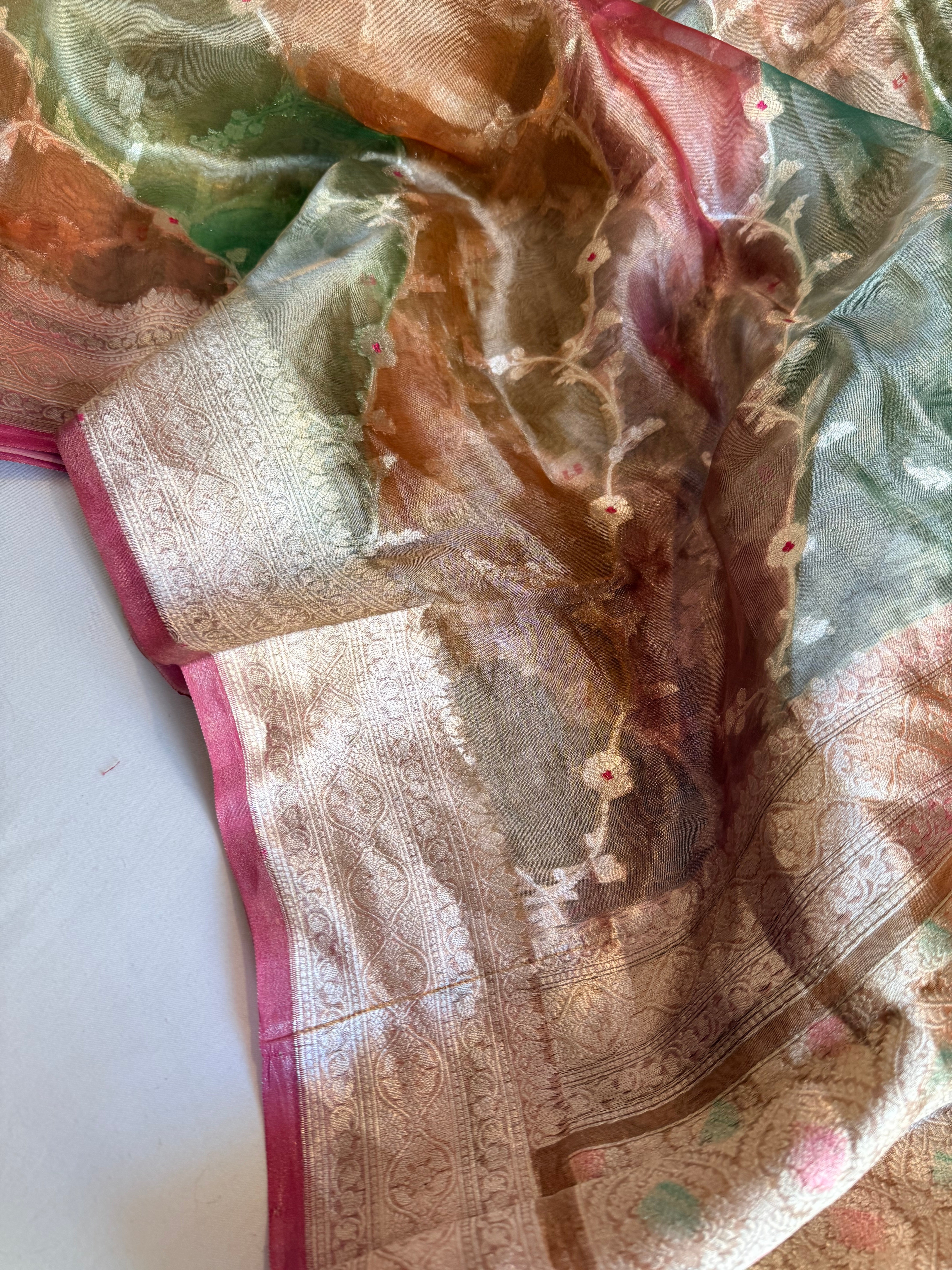 Rangeen diamond tissue silk rangkaat kadhwa saree
