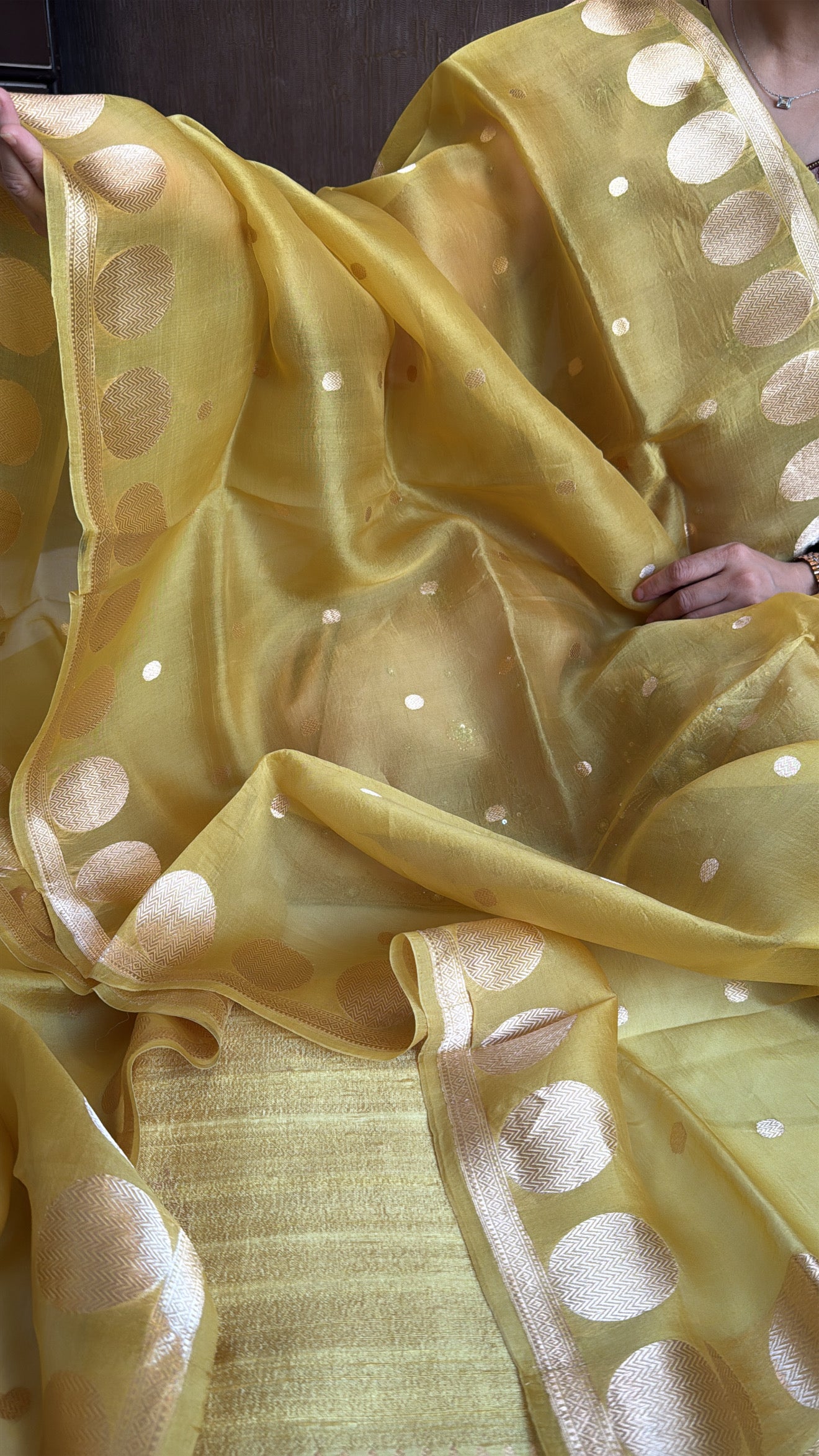 Vivah edit - Molten gold raw dupion silk Banarasi kurta paired with Kora silk duppata set