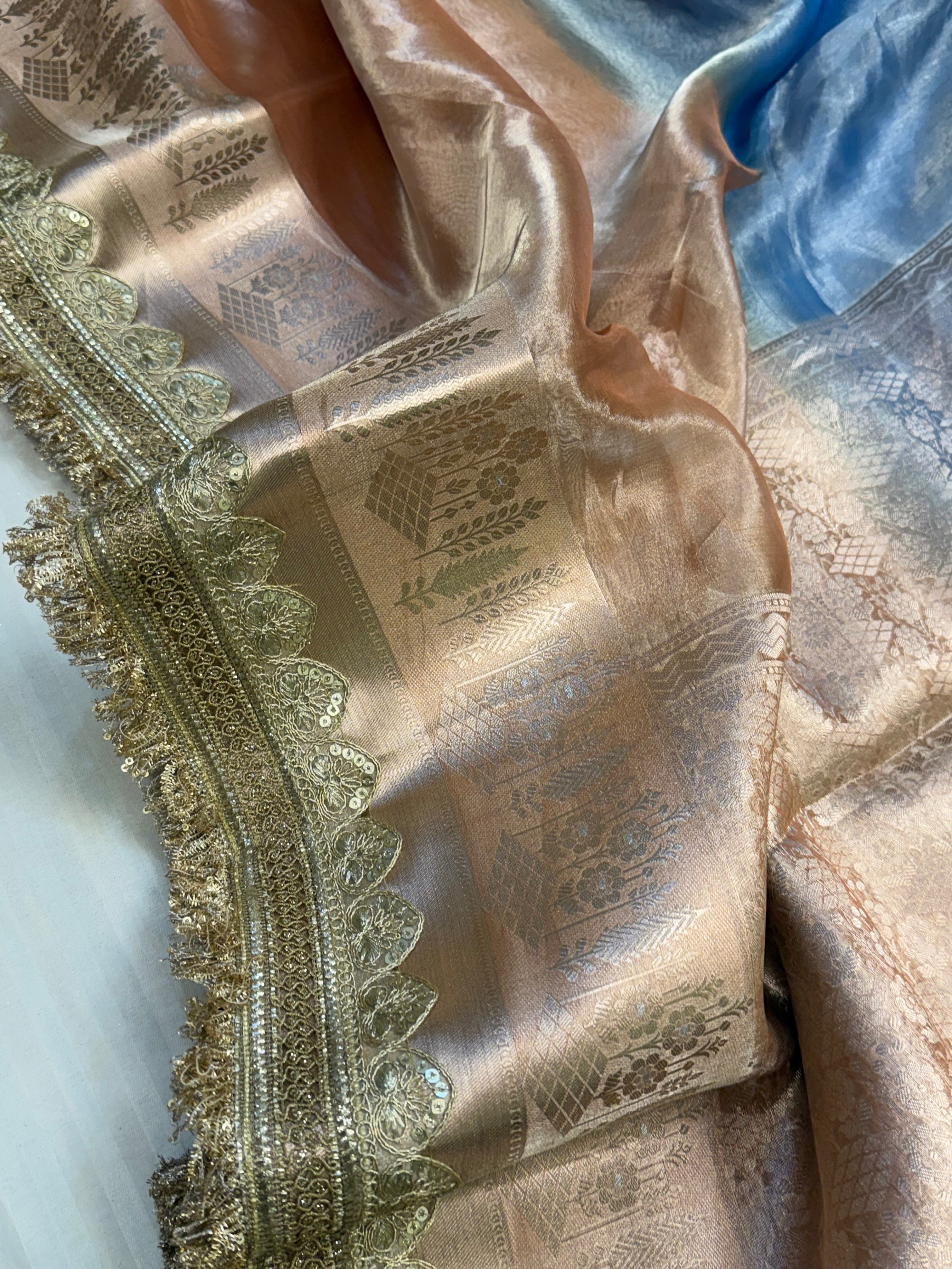 Maharani rang birangi shaded tissue silk multicoloured kadhwa saree