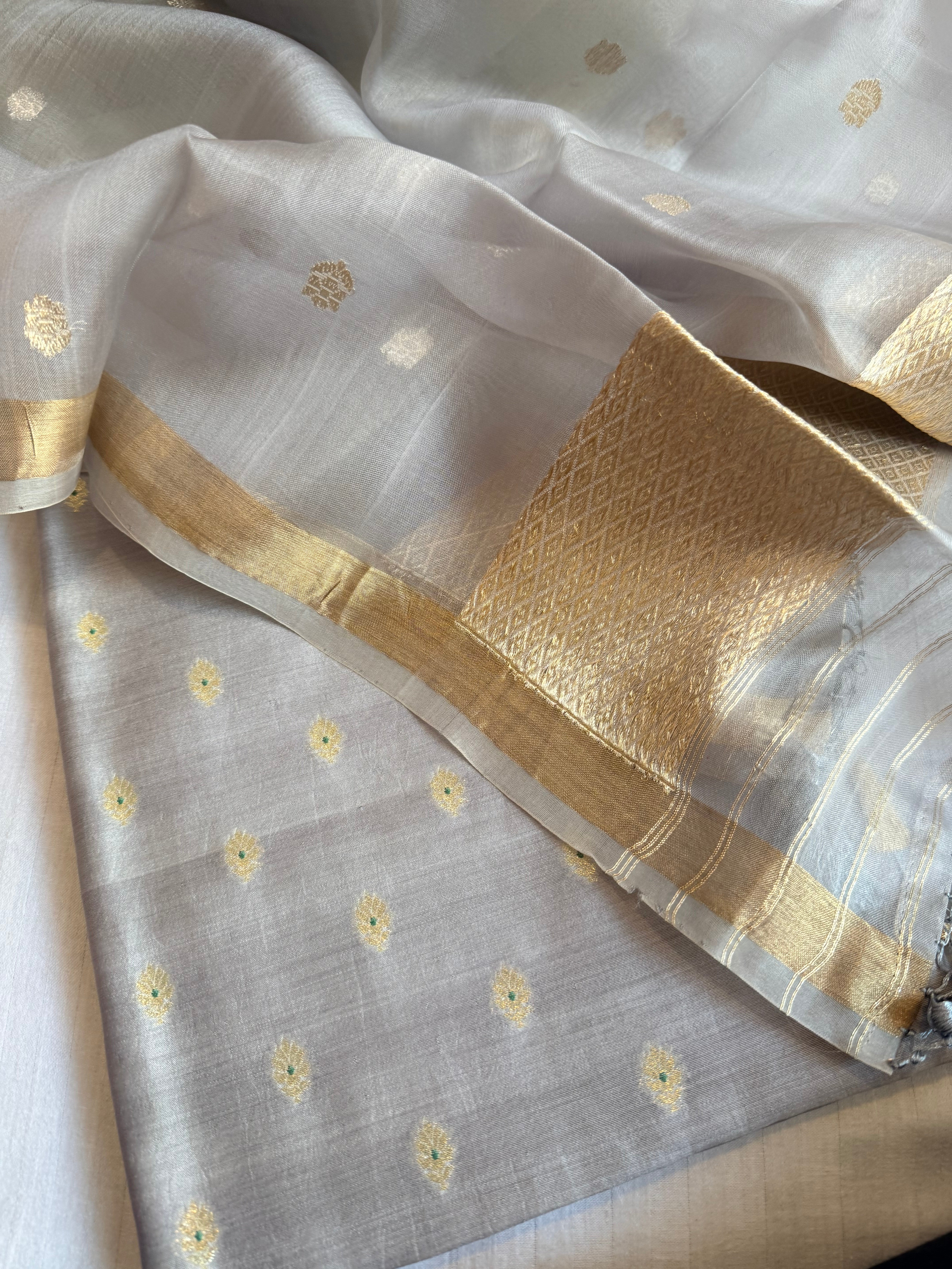 Summer suit sets - Spun chiniya silk kadhwa buti kora silk duppata suit sets