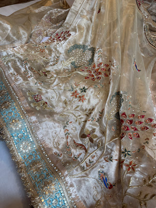 Kutchi inspired “sheesham edit” mirror work and meenakari hand embroidered saree
