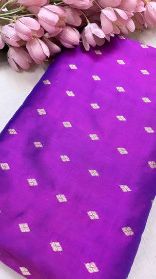 Magenta purple katan silk fabric