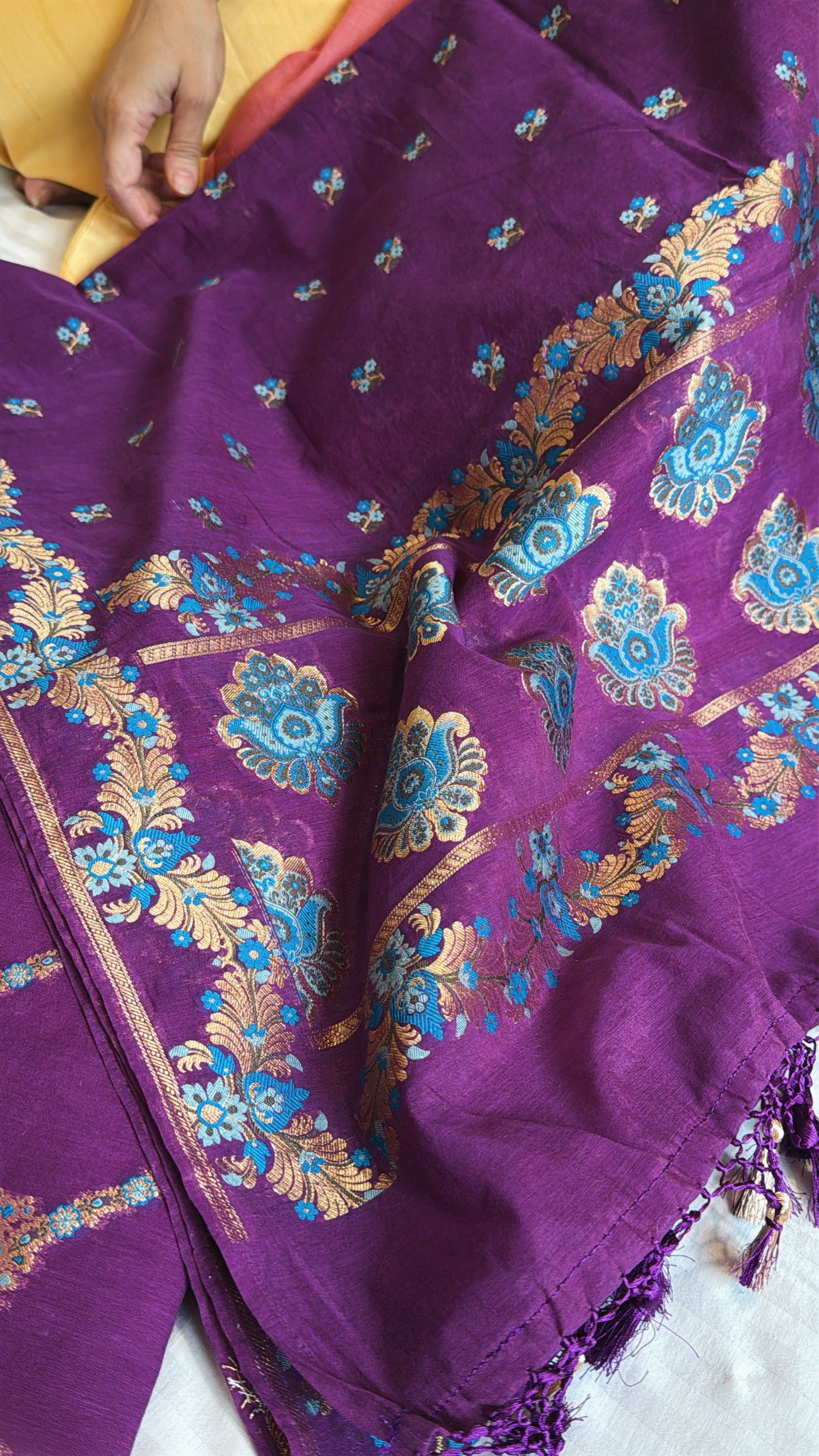 Banarasi cotton silk meenakari kadhwa suit set