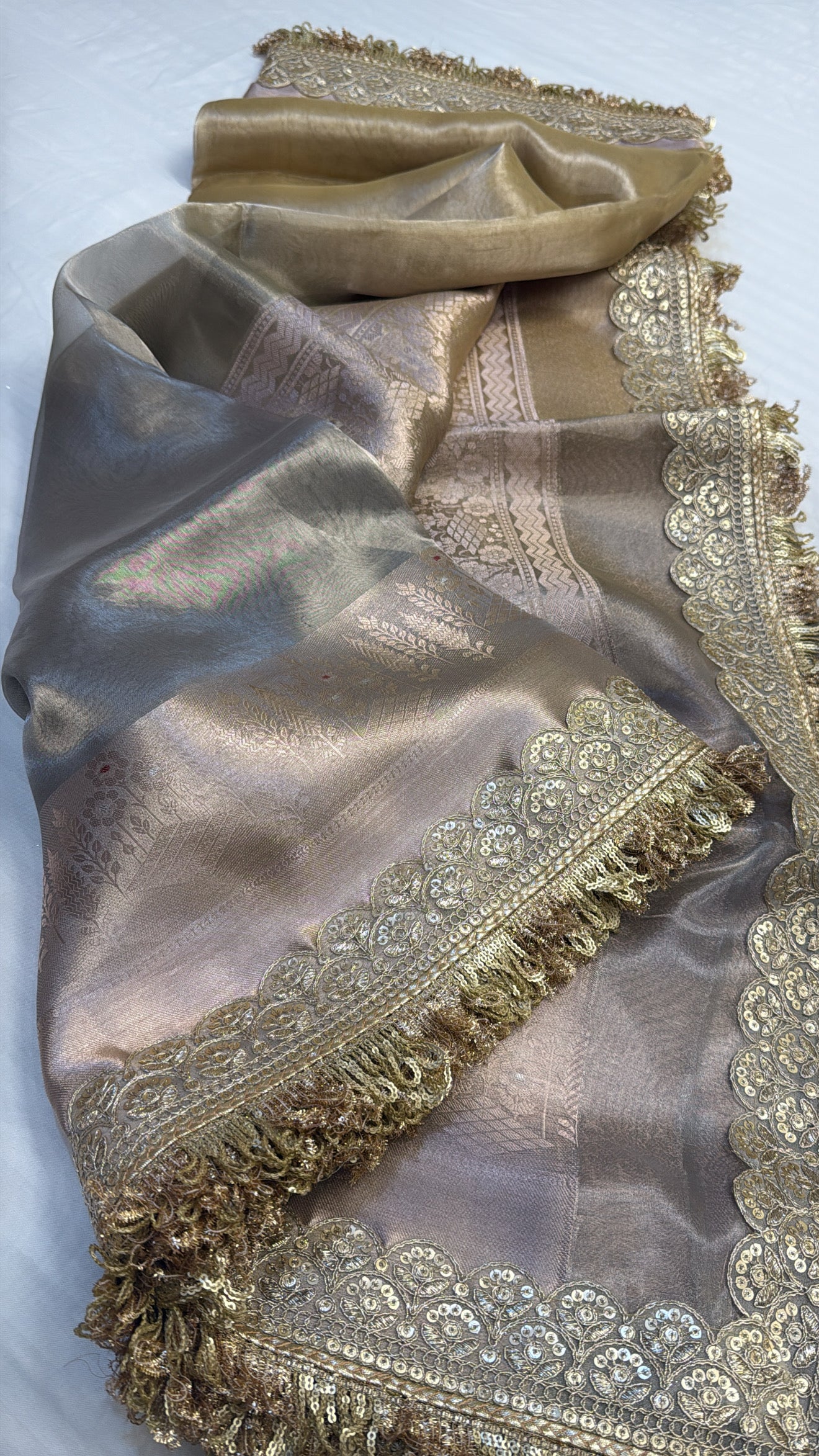 Maharani rang-birangi multicoloured shaded kadhwa tissue silk saree