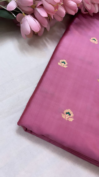 Onion pink katan silk meenedar fabric