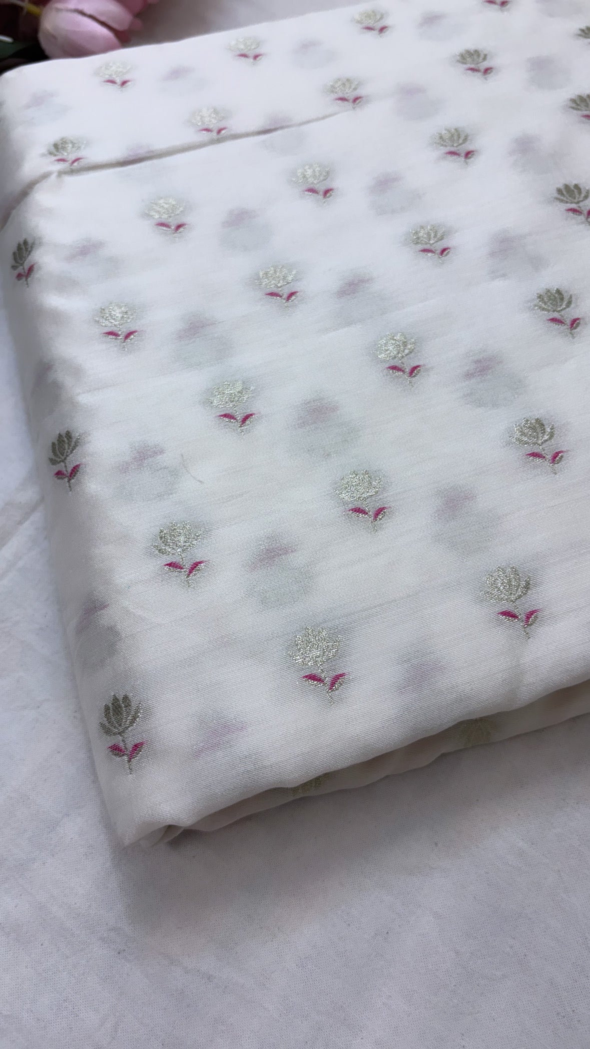 Chiniya silk dyeable meena buti fabric