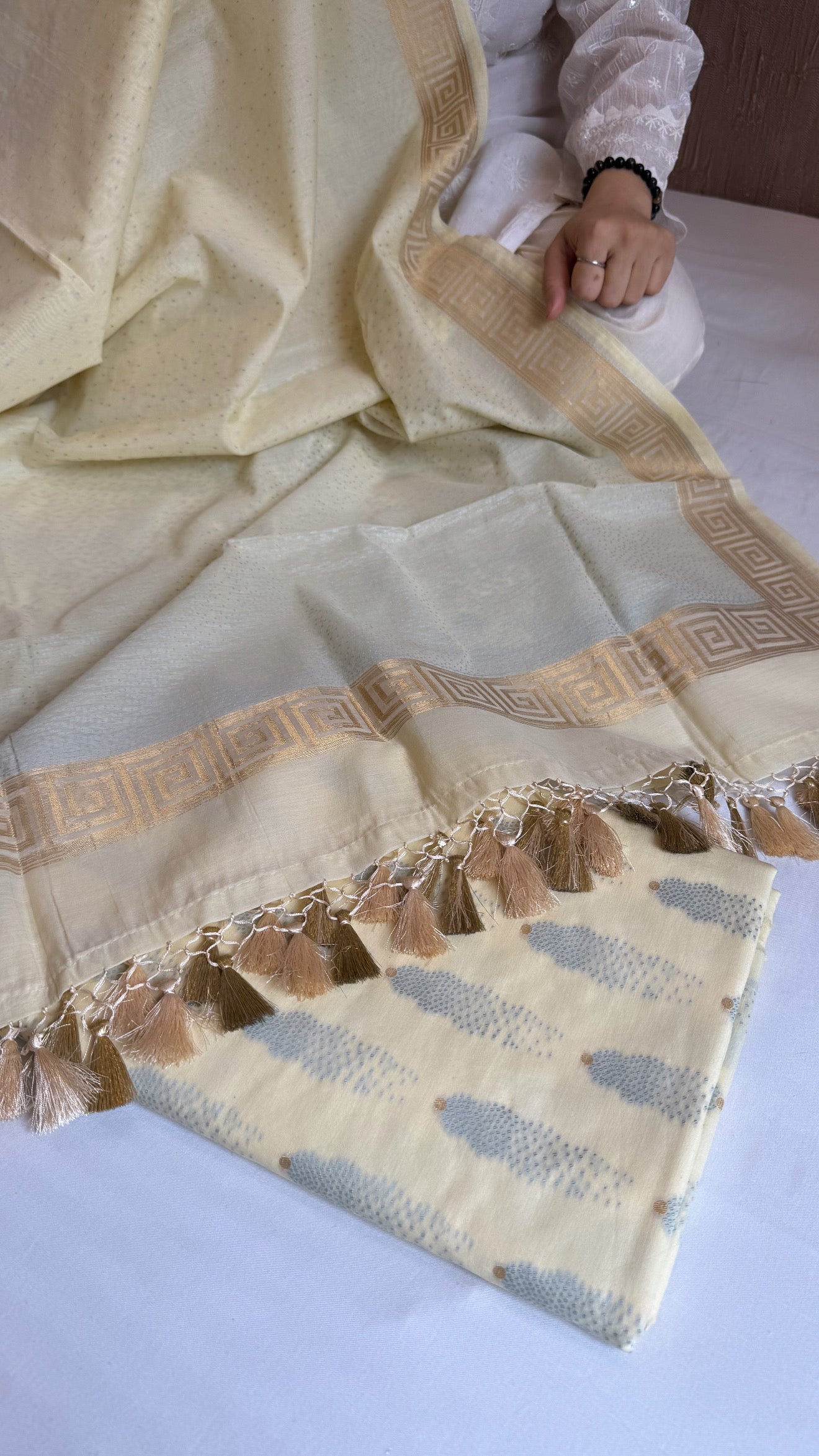 Banarasi cotton resham meenakari suit set